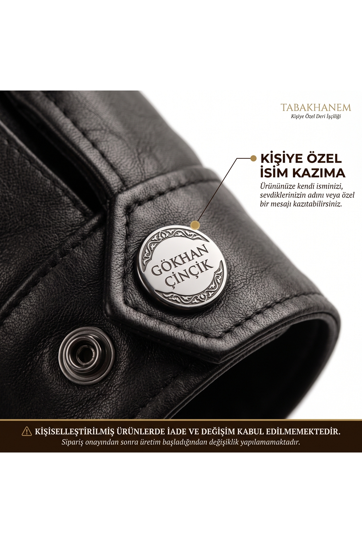 TABAKHANEM YILDIRIM Model Hakiki Deri Slim Fit Erkek Mont - Siyah görsel 3