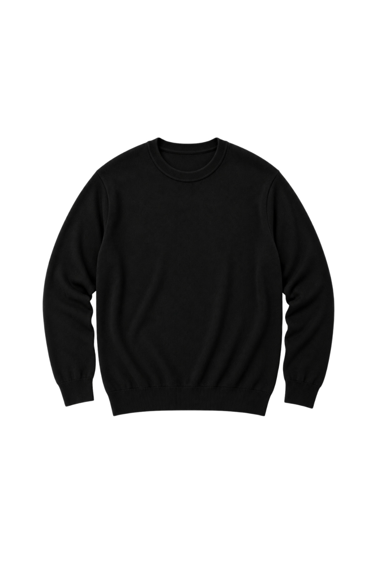 BattalModa Erkek Büyük Beden Siyah Bisiklet Yaka Pamuklu Kazak 3XL-4XL-5XL-6XL görsel 4