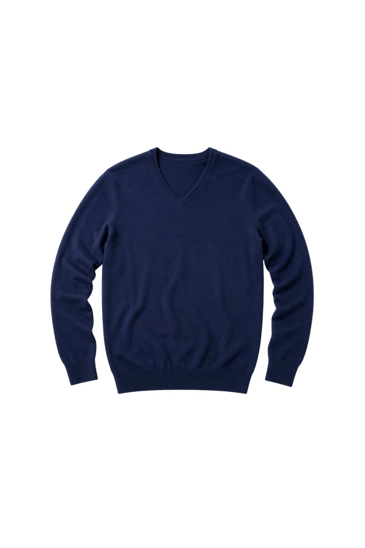 BattalModa Erkek Büyük Beden Koyu İndigo V Yaka Pamuklu Kazak 3XL-4XL-5XL-6XL görsel 4