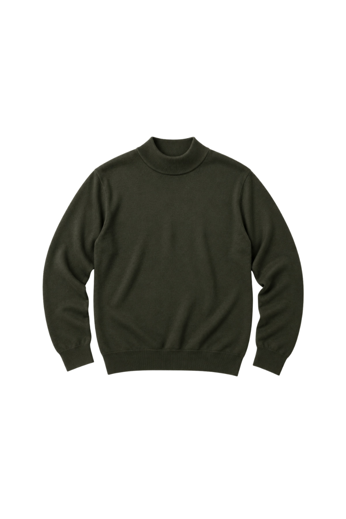 BattalModa Erkek Büyük Beden Haki Yarım Balıkçı Pamuklu Kazak 3XL-4XL-5XL-6XL görsel 4