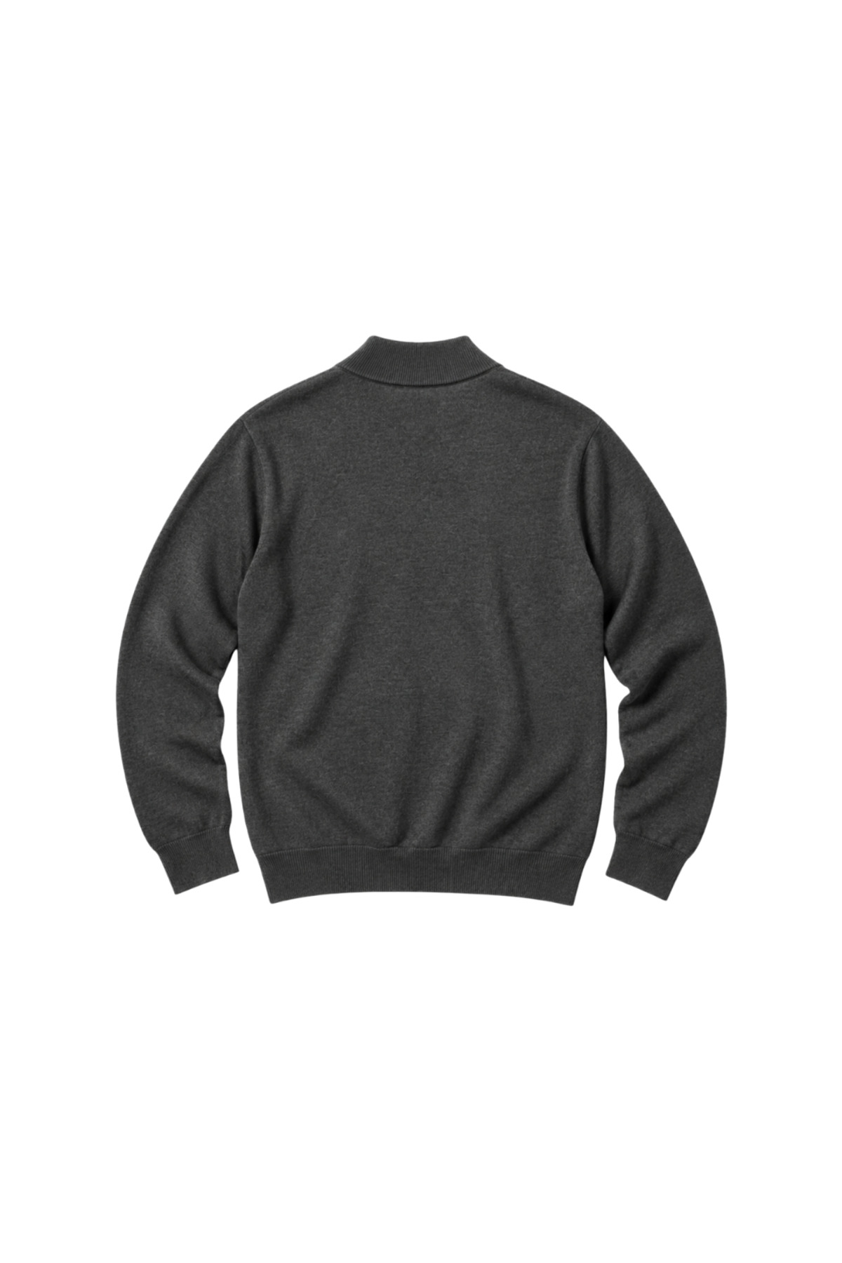 BattalModa Erkek Büyük Beden Füme Yarım Balıkçı Pamuklu Kazak 3XL-4XL-5XL-6XL görsel 5