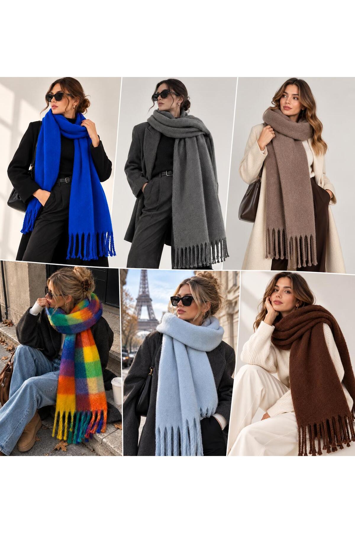 Wearflawless Soft İthal Yumuşak Dokulu Kadın Bebe Mavisi Atkı, Şal, Omuz Şalı, Sevgililer Günü Hediyesi görsel 4