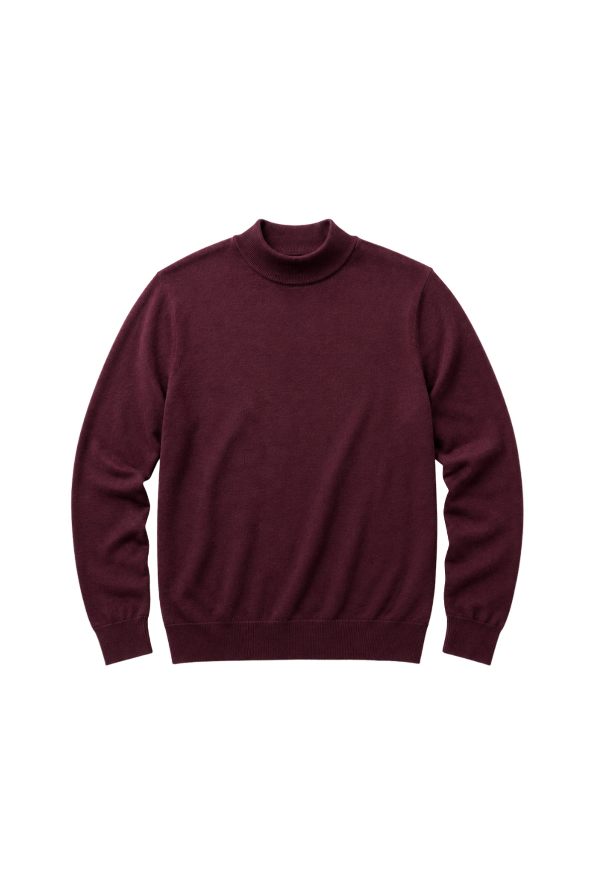BattalModa Erkek Büyük Beden Bordo Yarım Balıkçı Pamuklu Kazak 3XL-4XL-5XL-6XL görsel 4