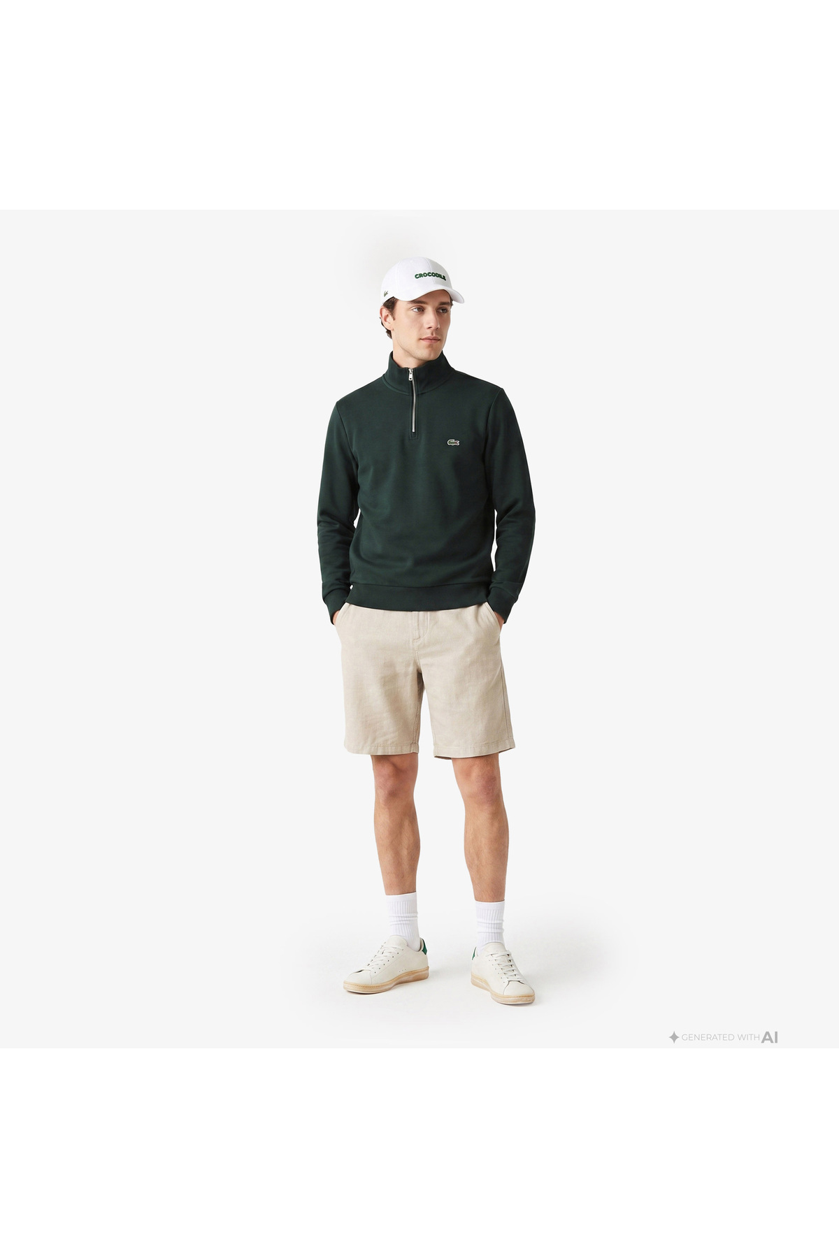 Lacoste Erkek Yeşil Sweatshirt görsel 3