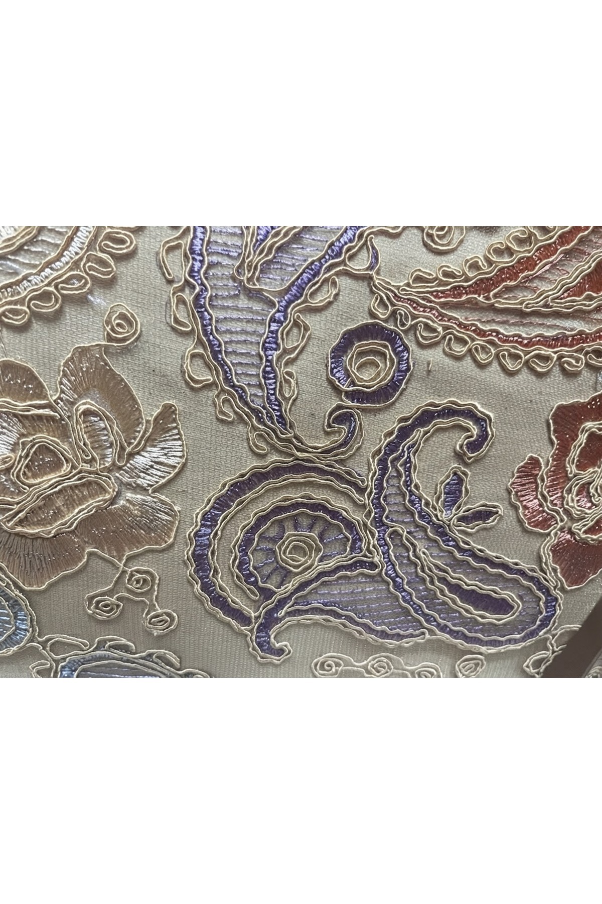 Ruche Atelier İşlemeli Kumaş Clutch Çanta görsel 3