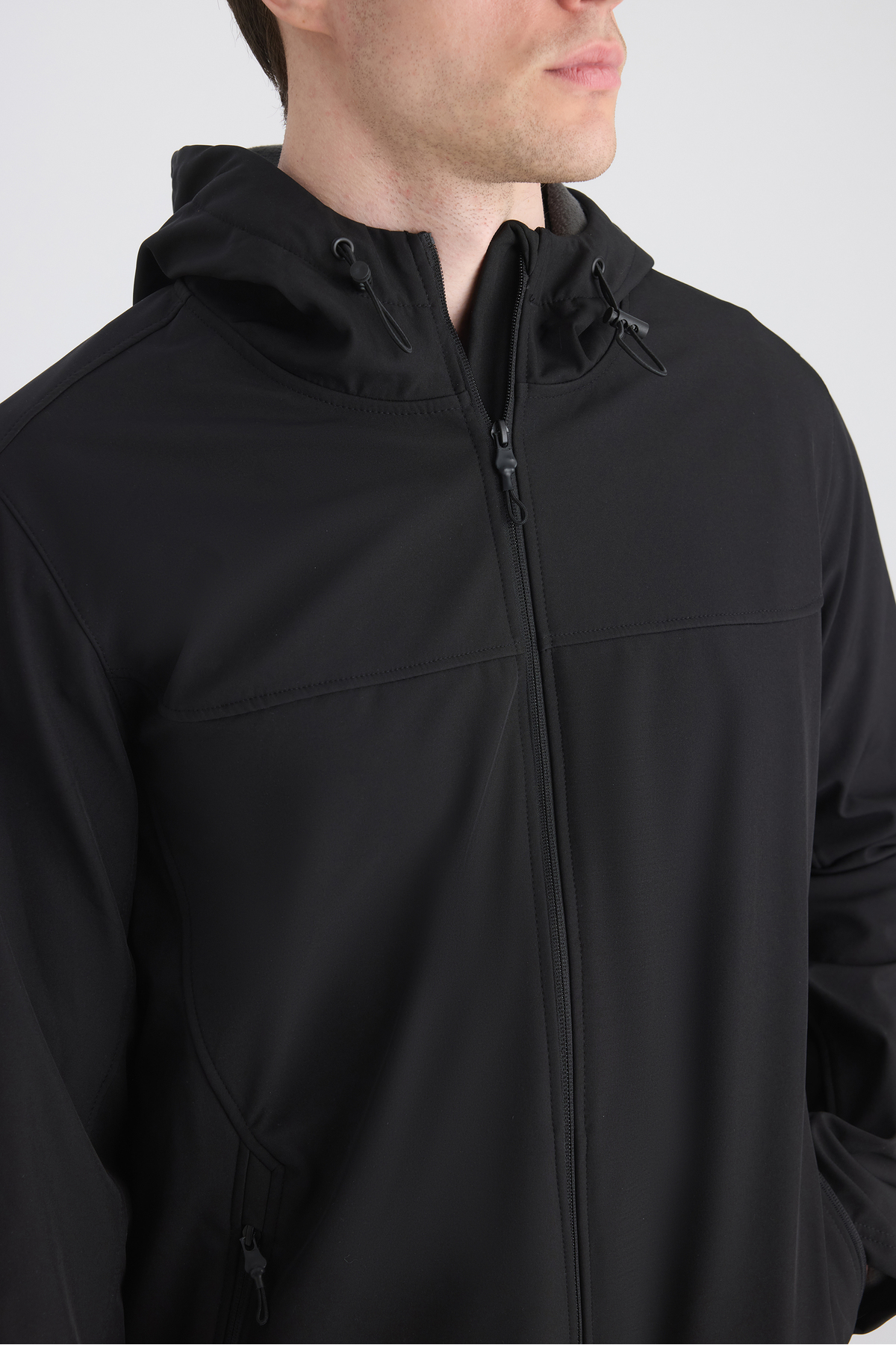 D'S Damat Ds Damat Regular Fit Siyah Kapüşonlu İçi Polarlı Scuba Mont görsel 2