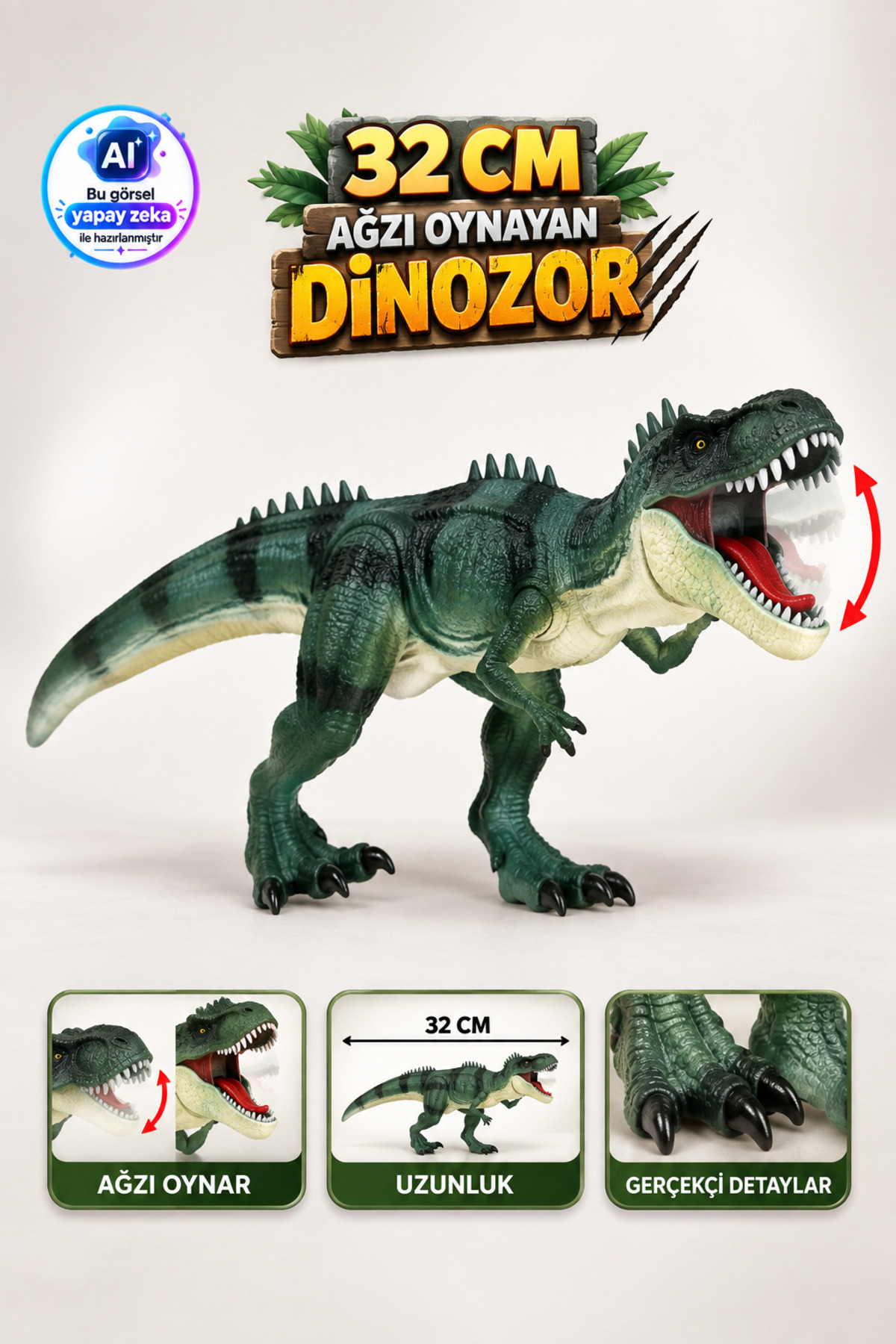 OZROSAURUS 2008 mix 非売品 YILDIRIM OYUNCAK 32cm Ağzı Oynayan Dinozor Oyuncak – Gerçekçi