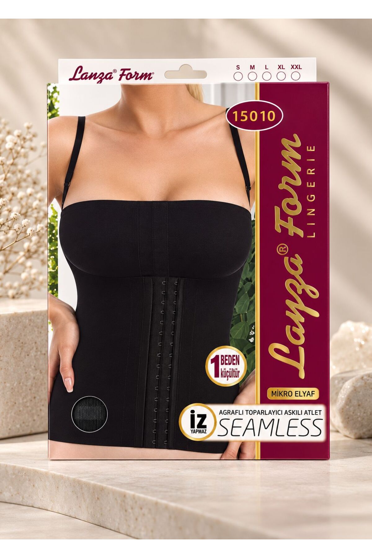 Lillie Layza form agraflı toparlayıcı askılı atlet detay