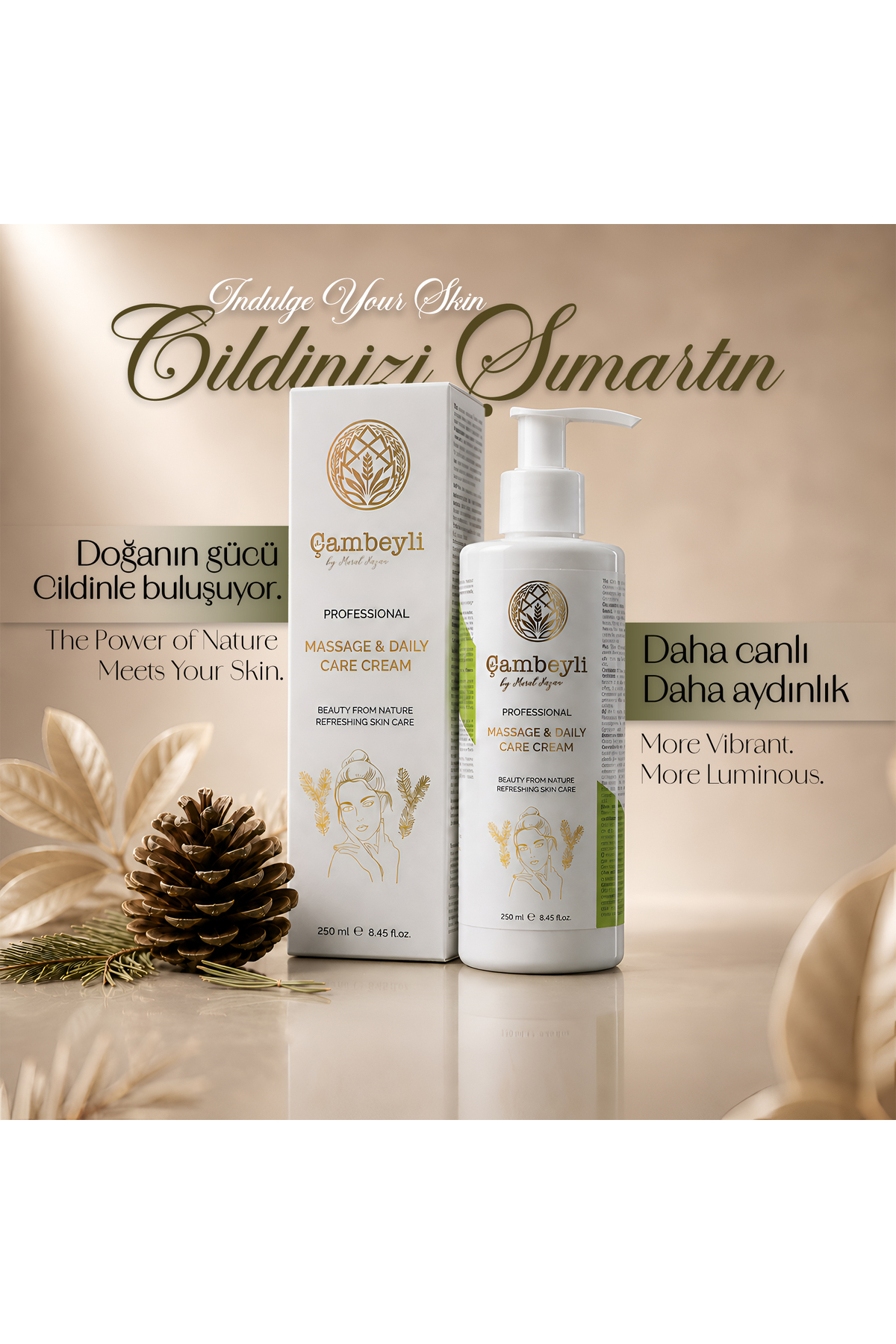 Çambeyli Kozmetik Çambeyli Profesyonel Masaj & Günlük Bakım Kremi - Doğadan Gelen İpeksi Dokunuş - 250 ml — CMB-KREM03