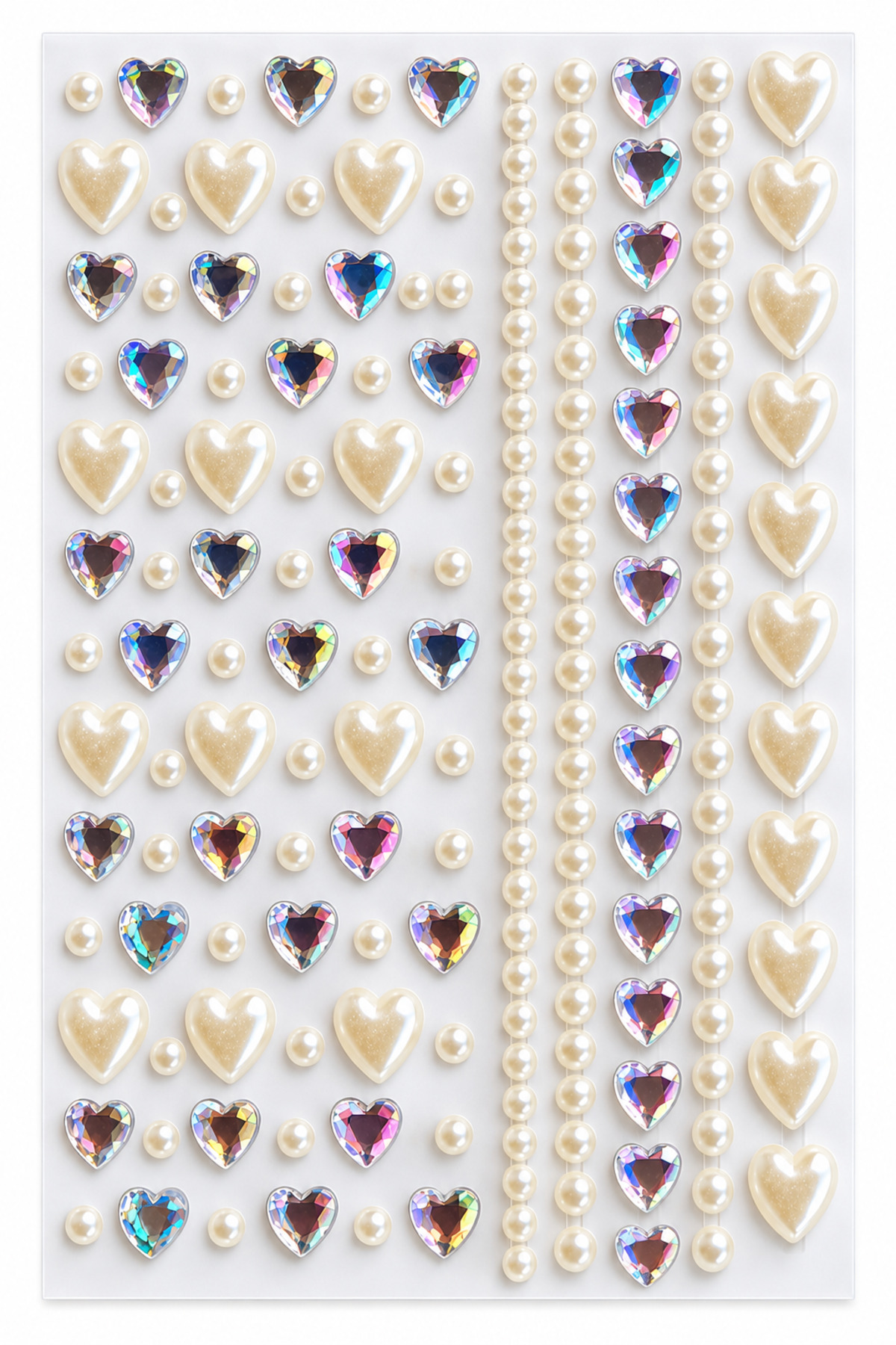 Sibelon Taş Sticker Yapışkanlı Saç, Yüz, Tırnak Ve Süs Taşı Dekor Işıltılı inci Boncuk Makyaj Nail Art Okul Defter Kitap Süs — رنگارنگ SBLON-MİN860