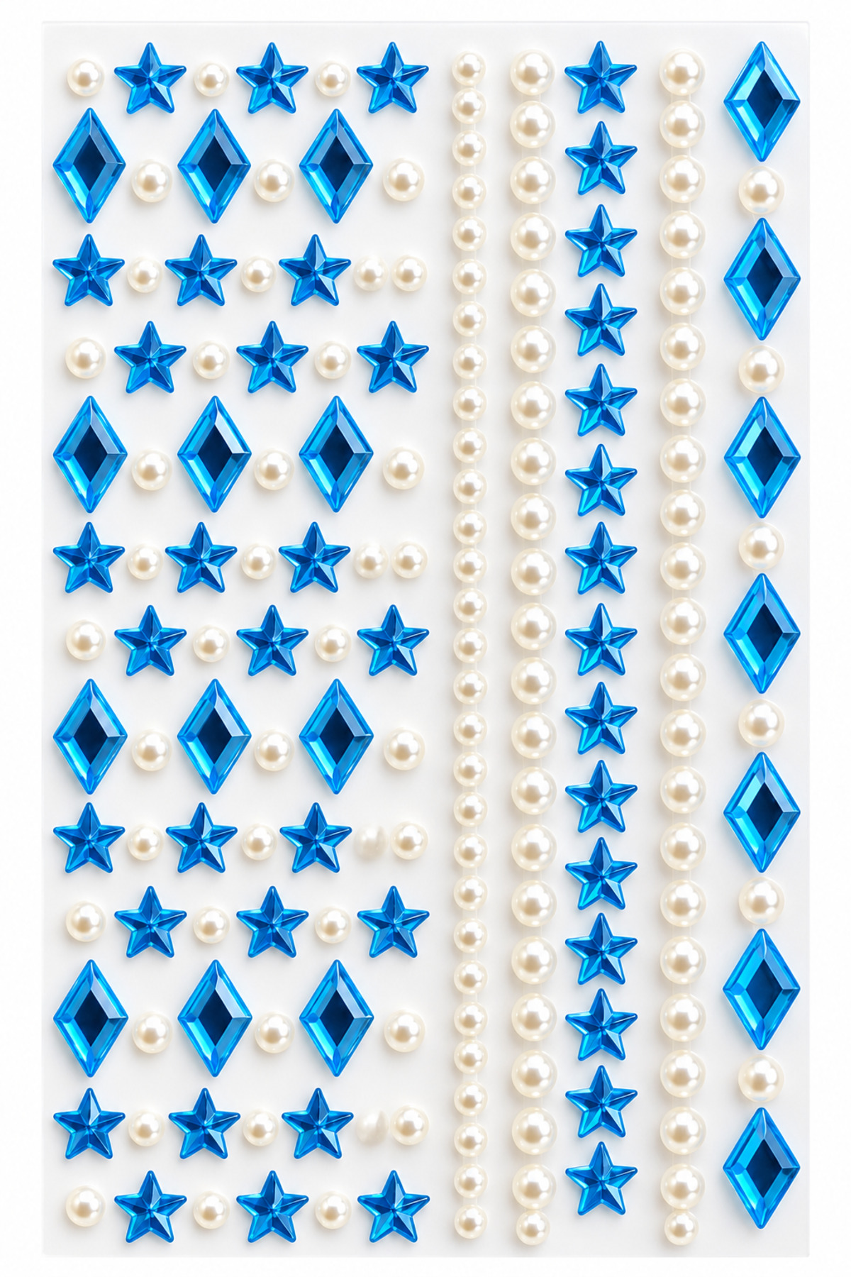 Taş Sticker Yapışkanlı Saç, Yüz, Tırnak Ve Süs Taşı Dekor Işıltılı inci Boncuk Makyaj Nail Art Okul Defter Kitap Süs — رنگارنگ SBLON-MİN860