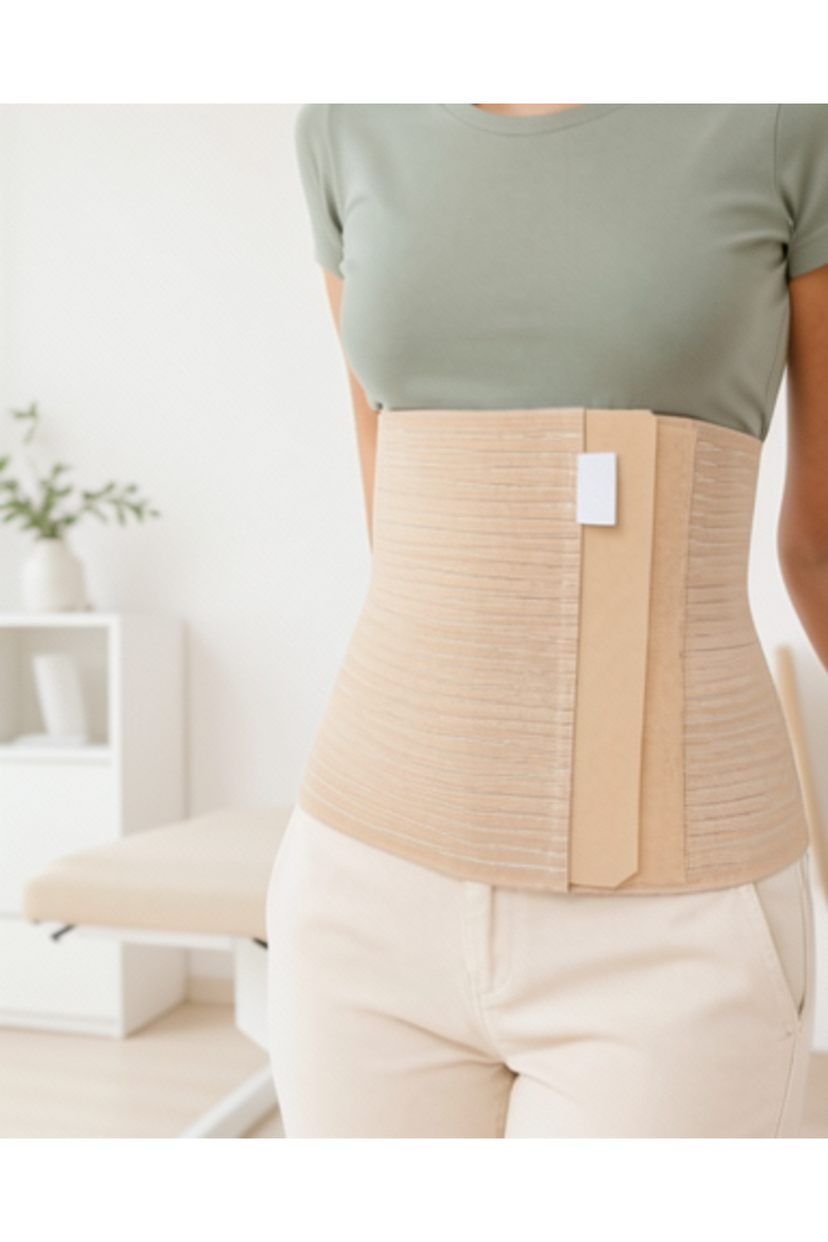 Azrlya Abdominal Doğum Sonrası Korse 26 cm Geniş 4 Kademeli Cırtlı Ayarlanabilir