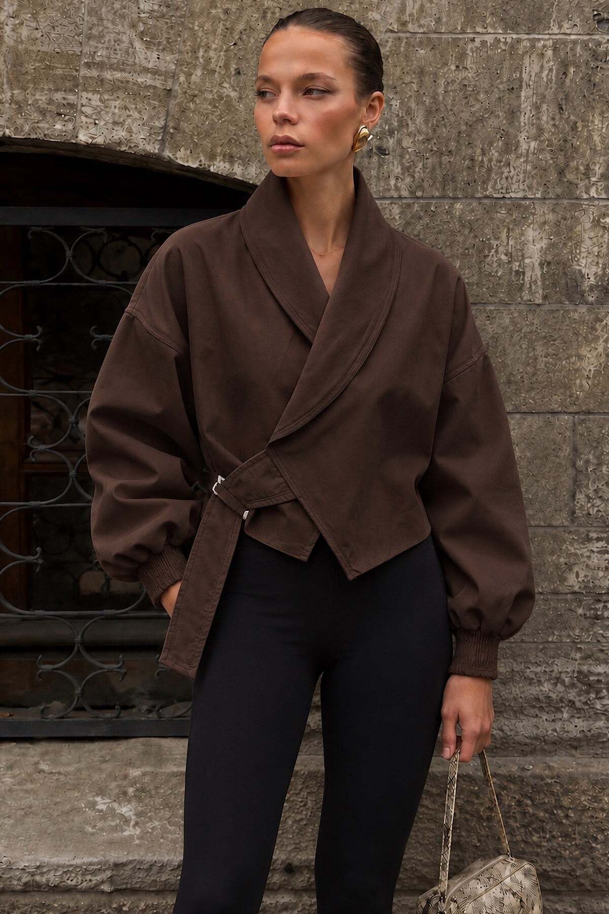 Trendsensin Lorven Oversize Kahve Viral Kadın Ceket