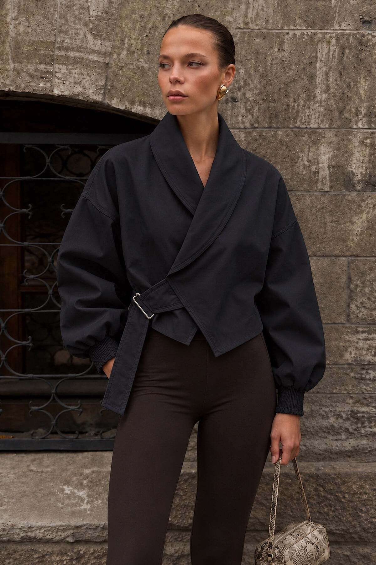 Trendsensin Lorven Oversize Siyah Viral Kadın Ceket