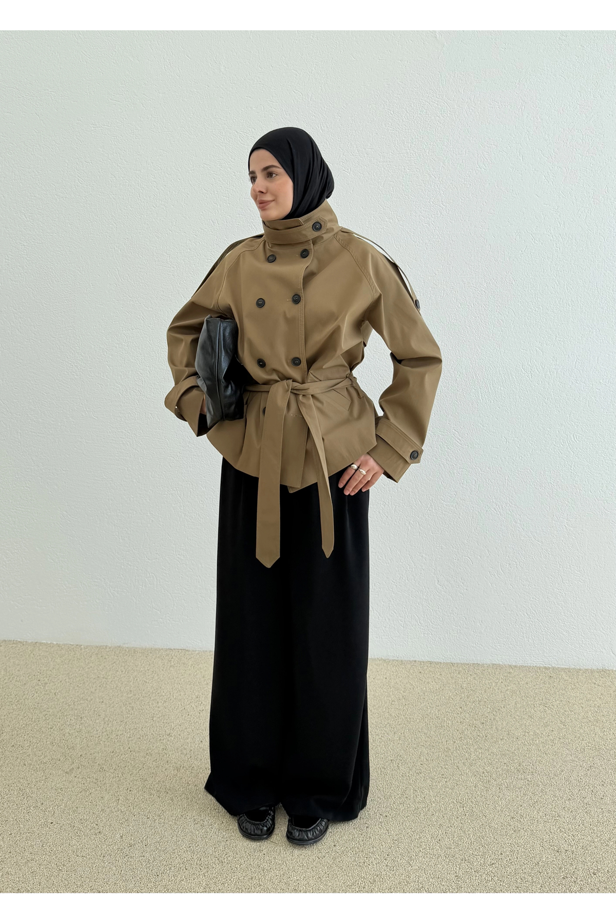 MODA AKSA 2106 Titanik Premium Trenckot Camel görsel 3