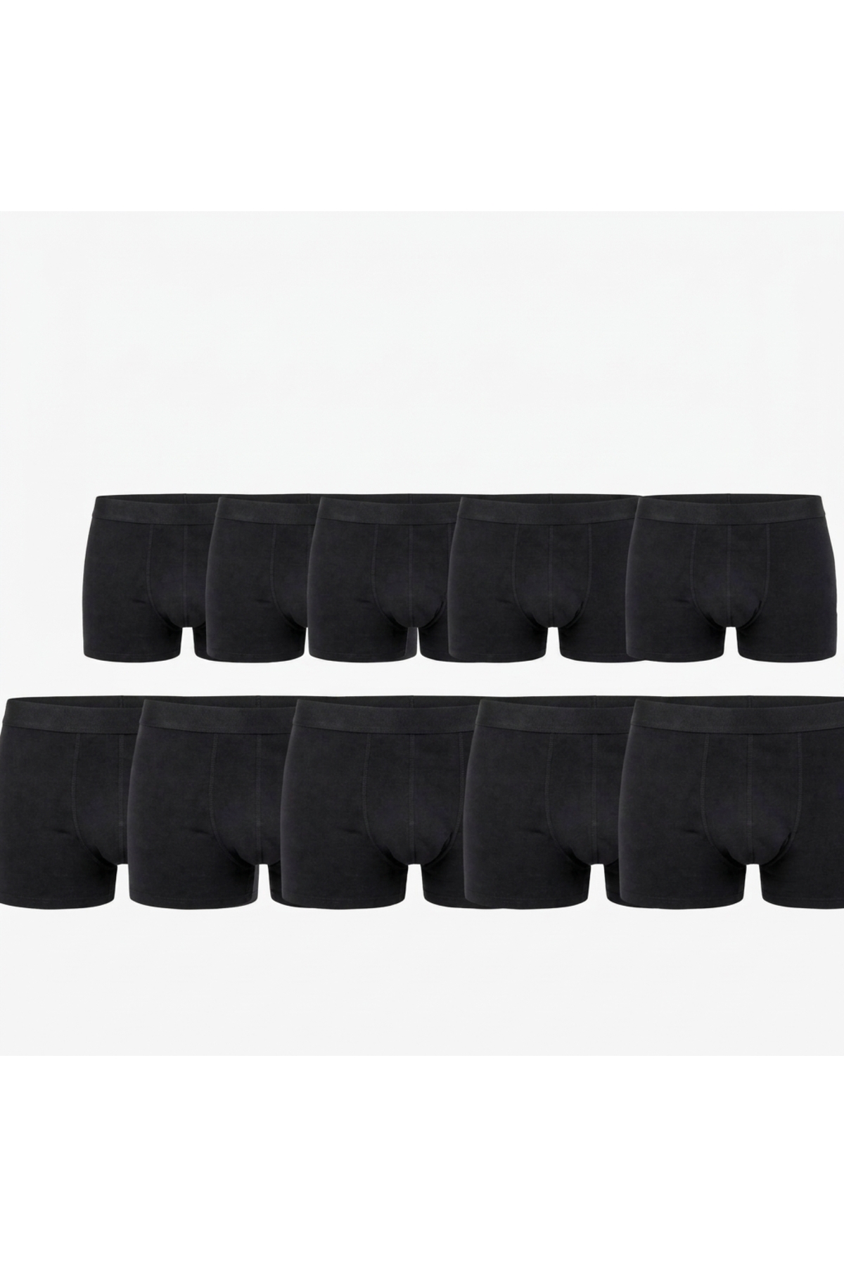 BARO UNDERWEAR 10'lu Paket Erkek Siyah Full Likralı Pamuklu Premium Boxer Seti görsel 2