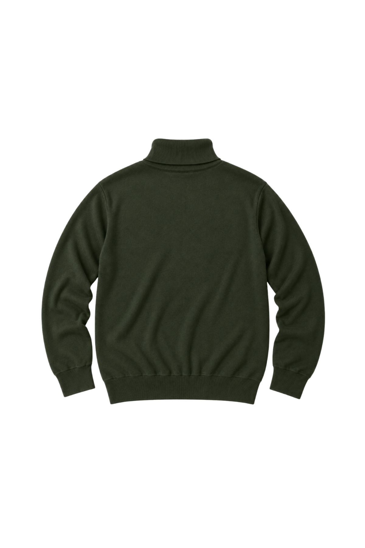 BattalModa Erkek Büyük Beden Haki Tam Balıkçı Pamuklu Kazak 3XL-4XL-5XL-6XL görsel 5