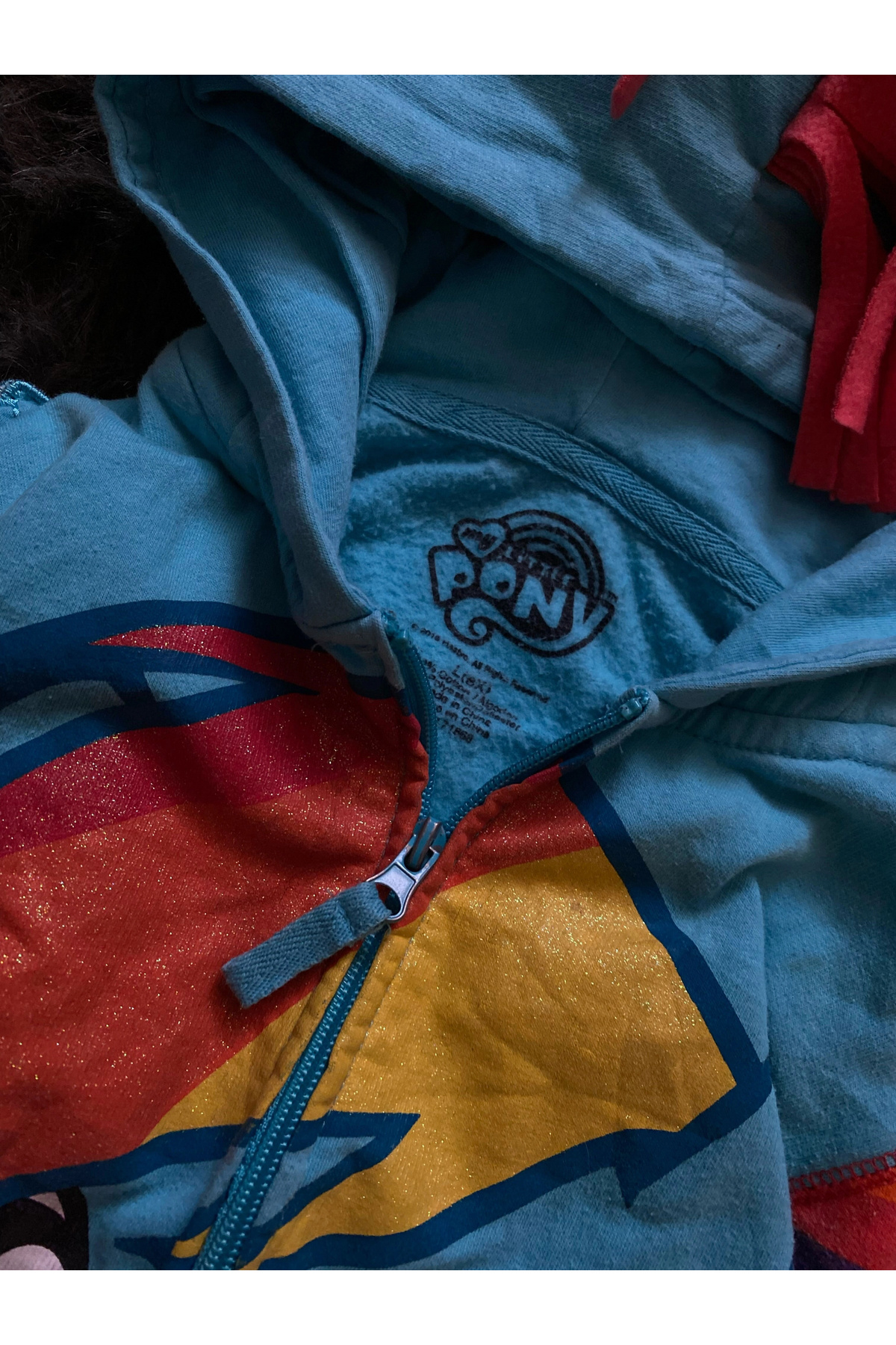 1blood Rainbow Pony Gökkuşağı Desenli Kapüşonlu Fermuarlı Sweatshirt görsel 3