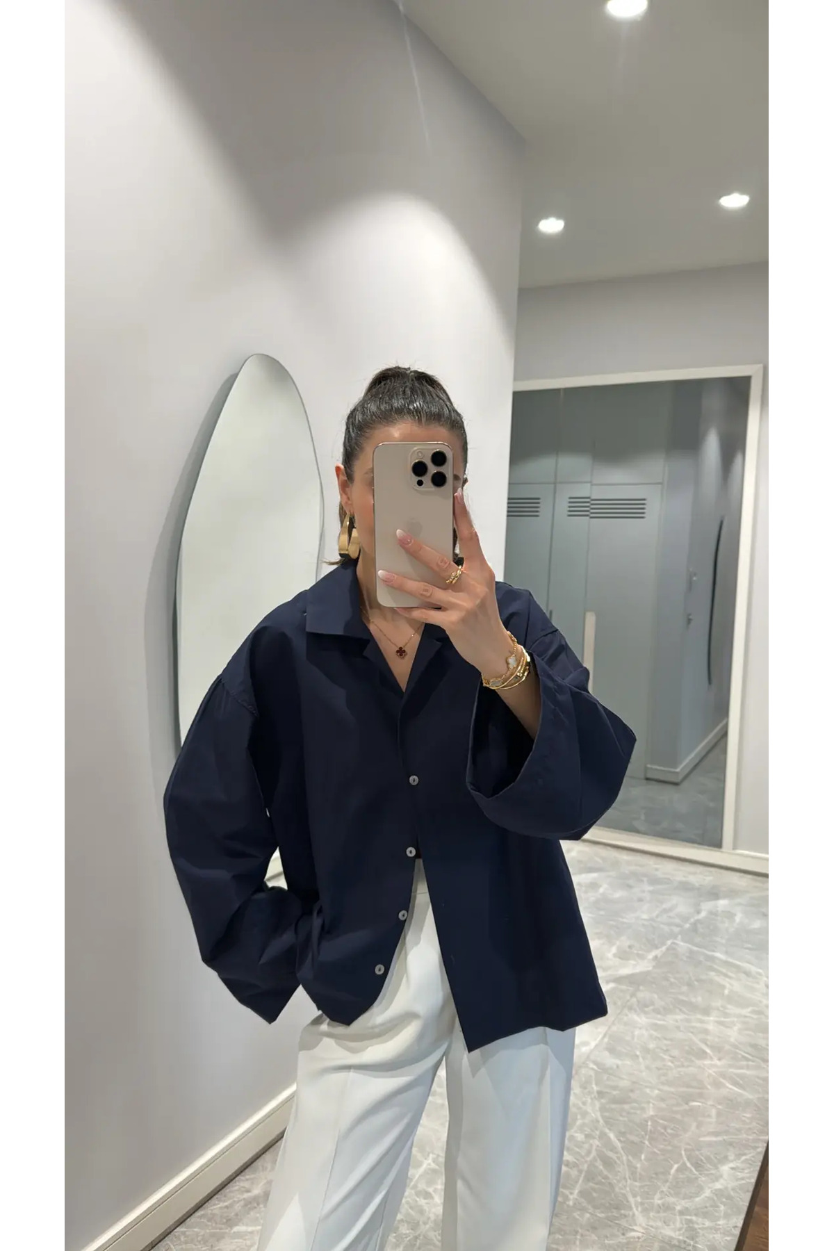 sinem kıvanç OVERSİZE POPLİN GÖMLEK