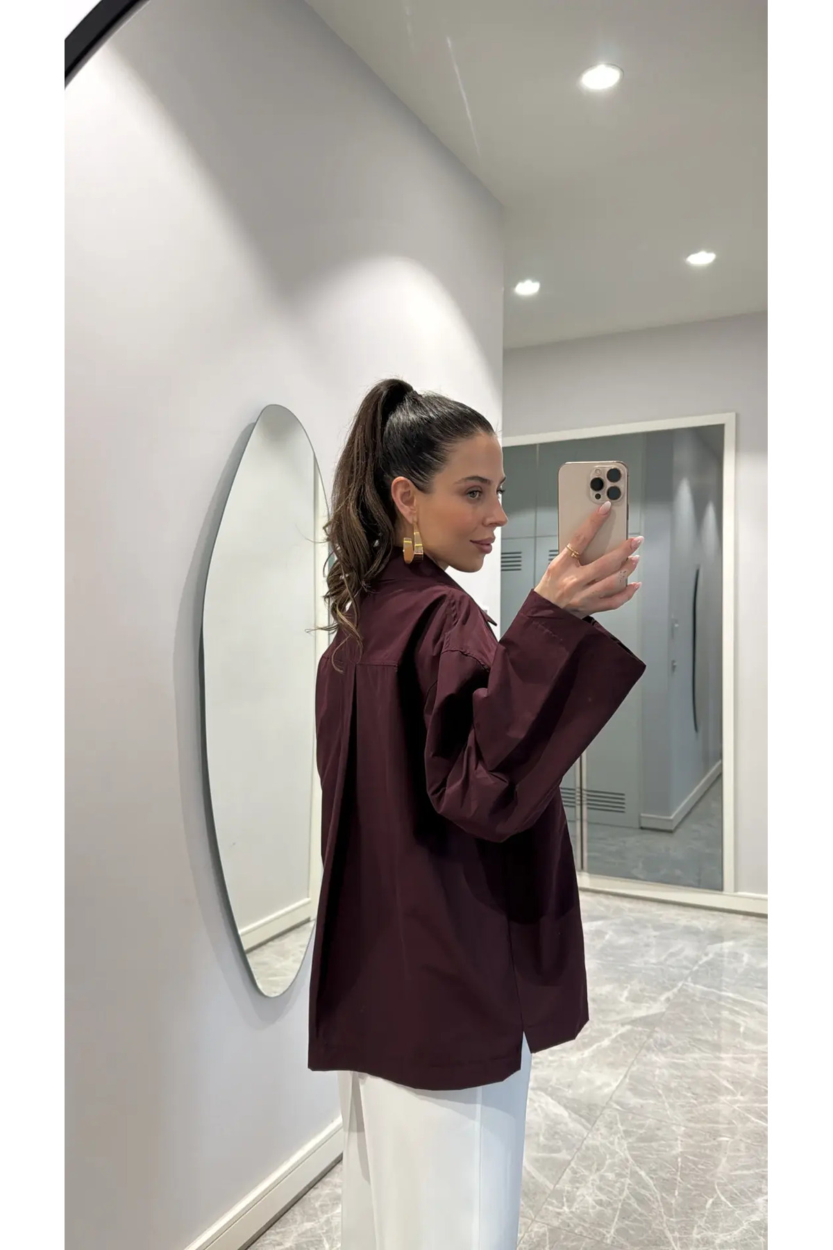 sinem kıvanç Oversize Poplin Gömlek görsel 3