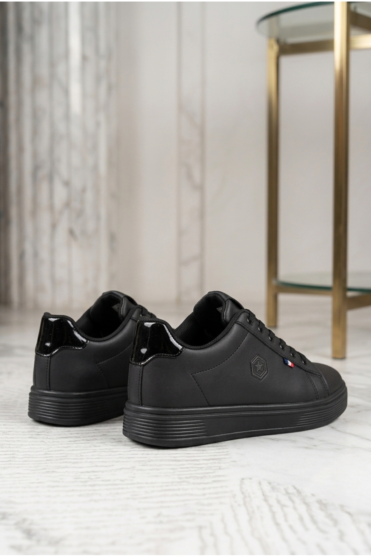 Lubrand Unisex Siyah Bağcıklı Günlük Spor Ayakkabı Sneaker görsel 3
