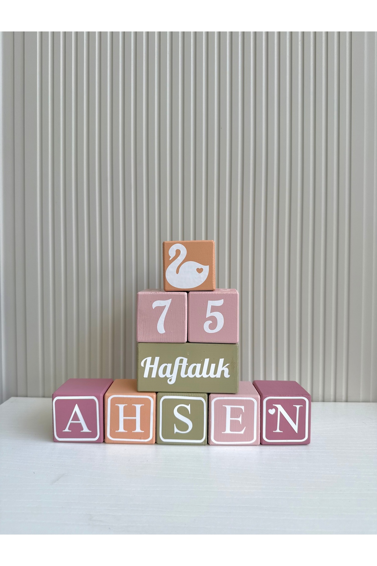 Bebek Anı Küpü Ve Kişiye Özel HarfLi (Set 5 harf için geçerli)
