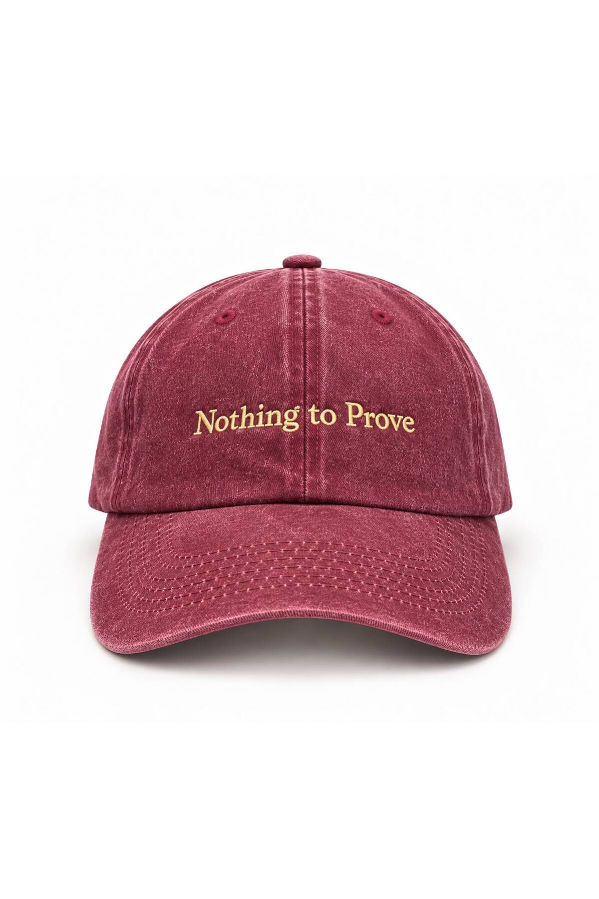 Loome Nothing to Prove Nakışlı Bordo Eskitme Unisex Şapka, Ayarlanabilir