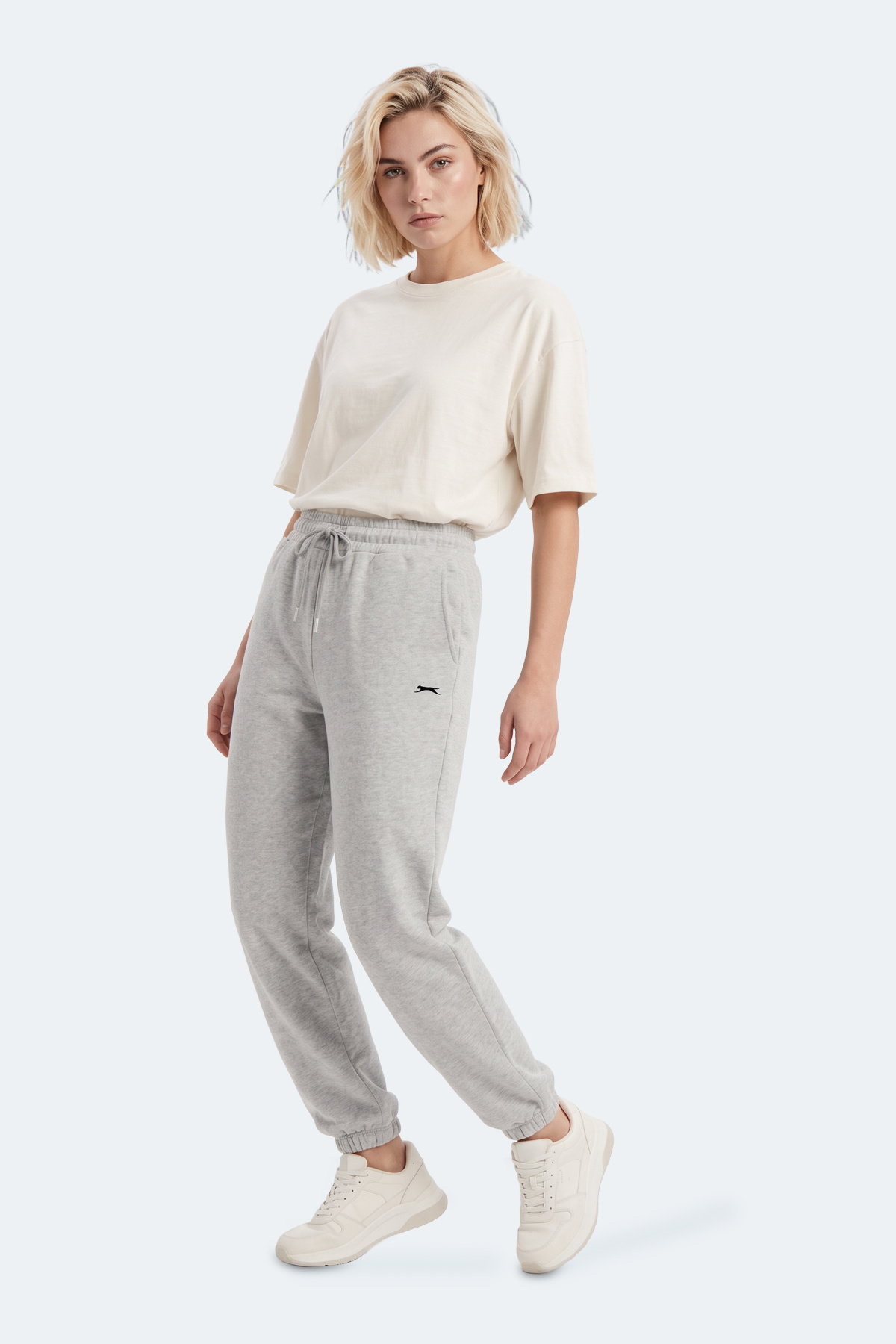 Slazenger MERYA I Kadın Slim Fit Gri Eşofman Altı görsel 2