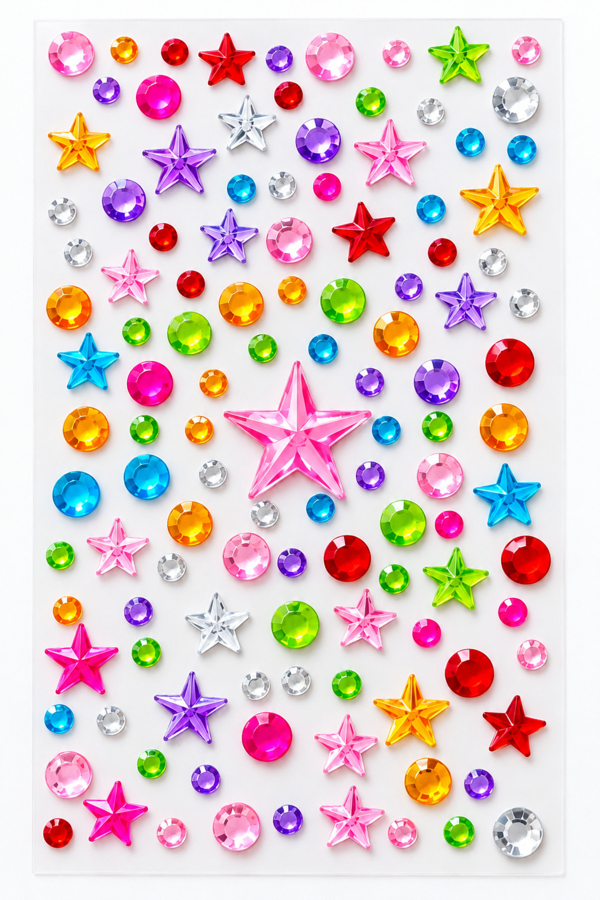Sibelon Taş Yıldız Sticker Rhinestone Yapışkanlı Saç, Yüz, Tırnak Vücut Ve Süs Taşı Dekor Işıltılı inci Boncuk Makyaj Nail Art Okul Defter Kitap Süs — رنگارنگ SBLON-MİN860