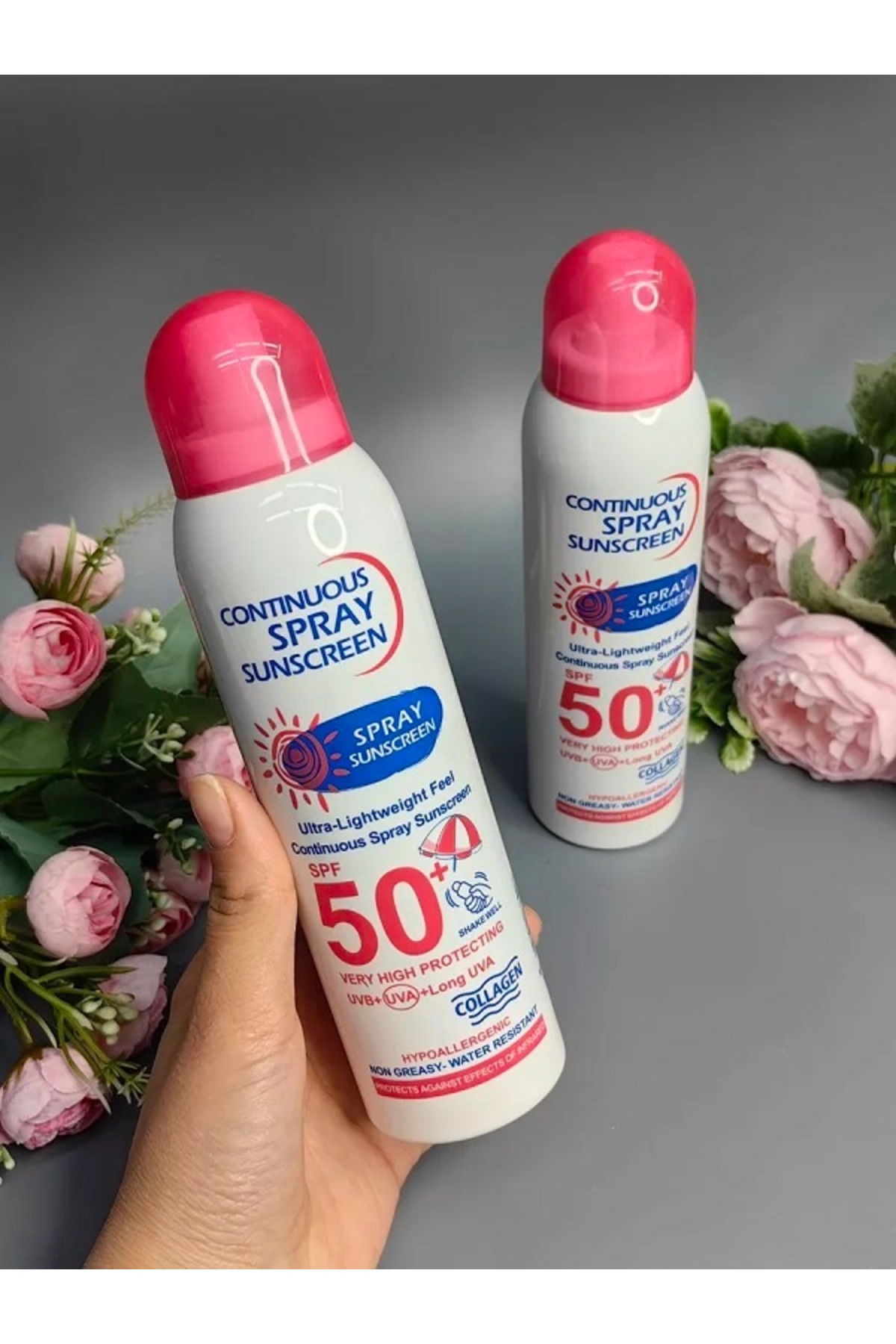 Yaşlanma Karşıtı Beyazlatıcı Yüksek Koruma Güneş Kremi SPF 50+ Sprey Güneş Koruyucu 230 ML — 45645635464563 — تصویر 5 از 5