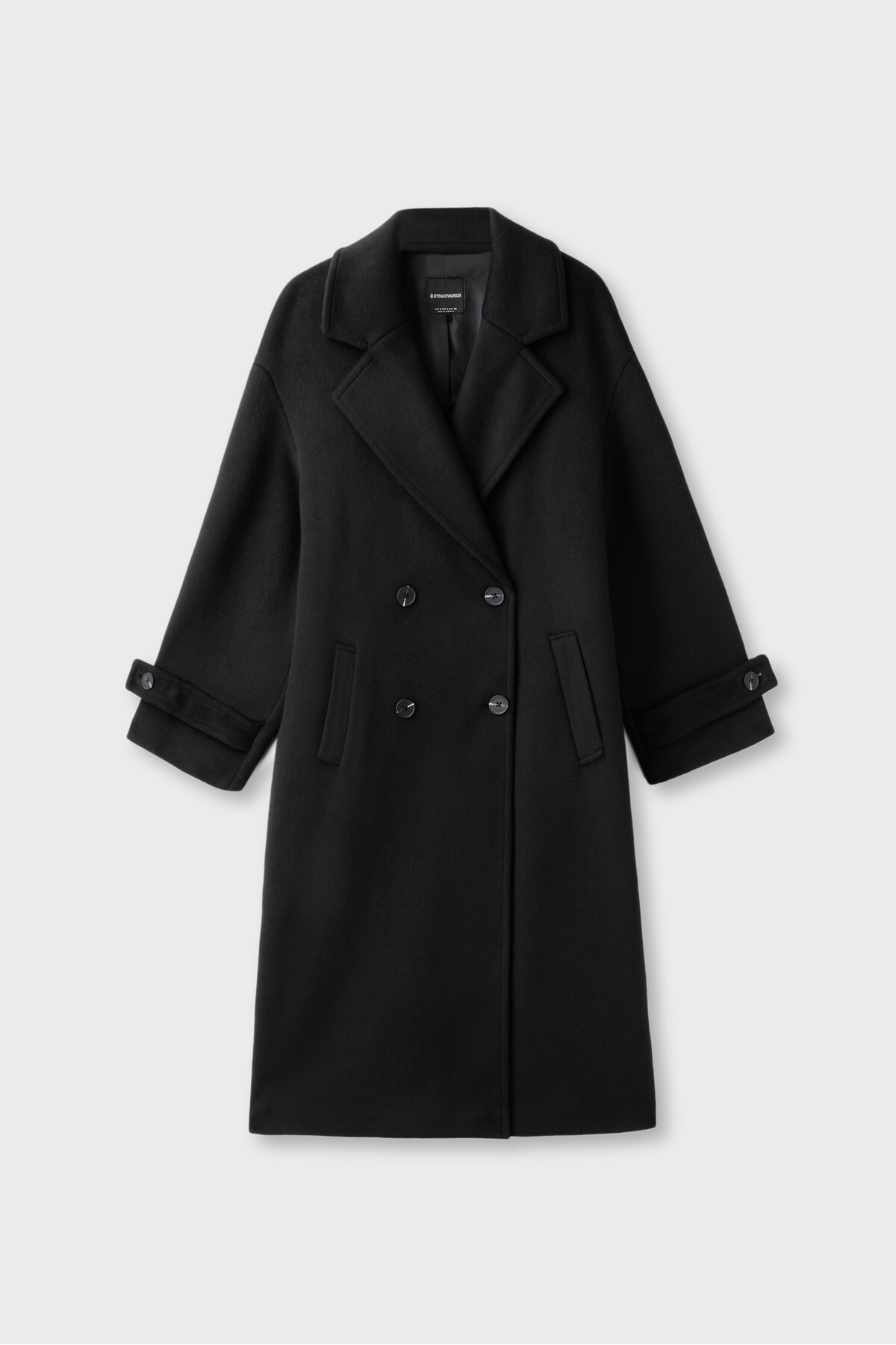 Stradivarius Yumuşak dokulu uzun oversize kaban görsel 6