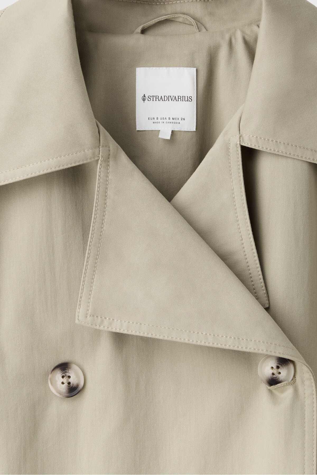 Stradivarius Kemerli kısa trençkot görsel 8