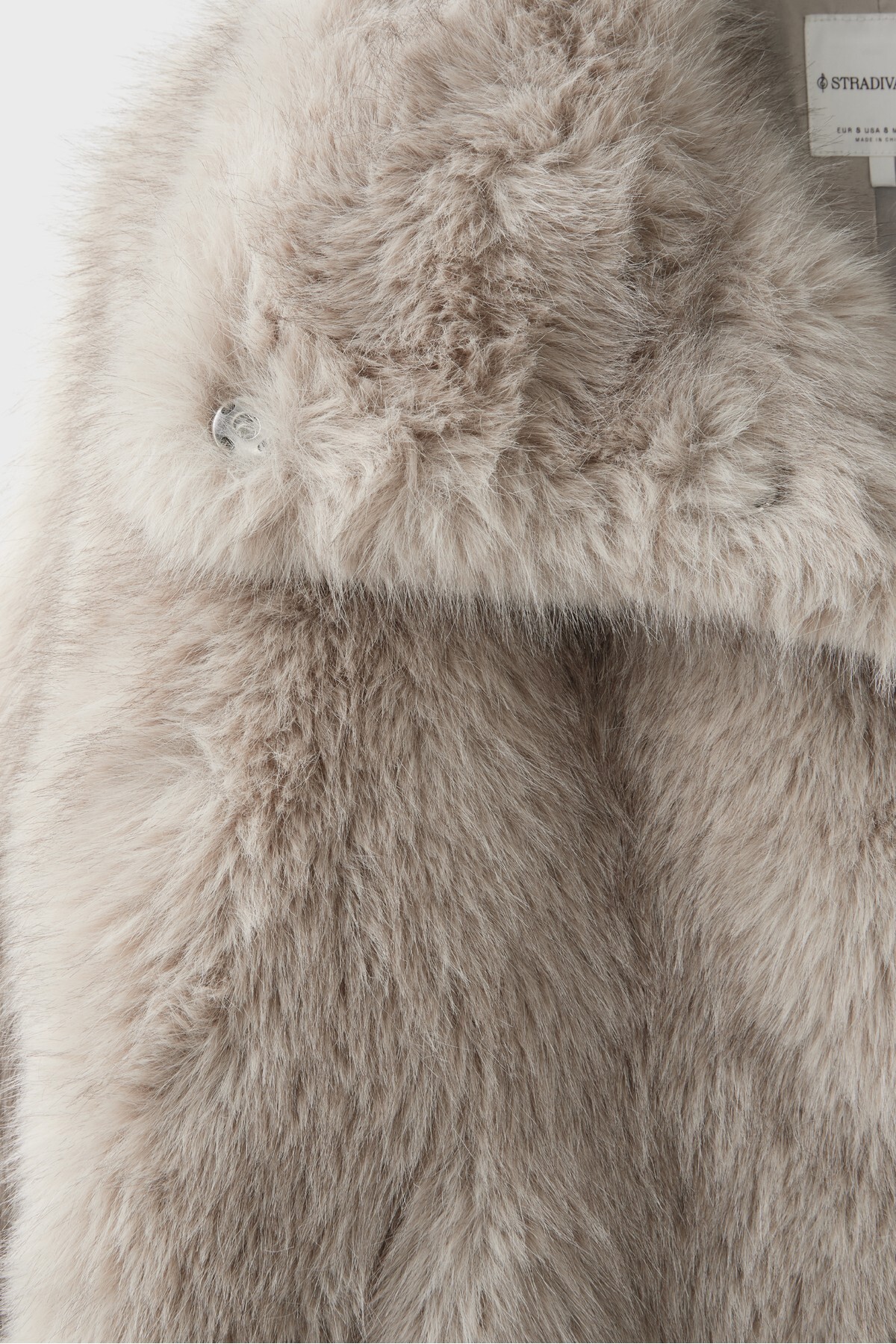 Stradivarius Basic dik yakalı suni kürk ceket görsel 8