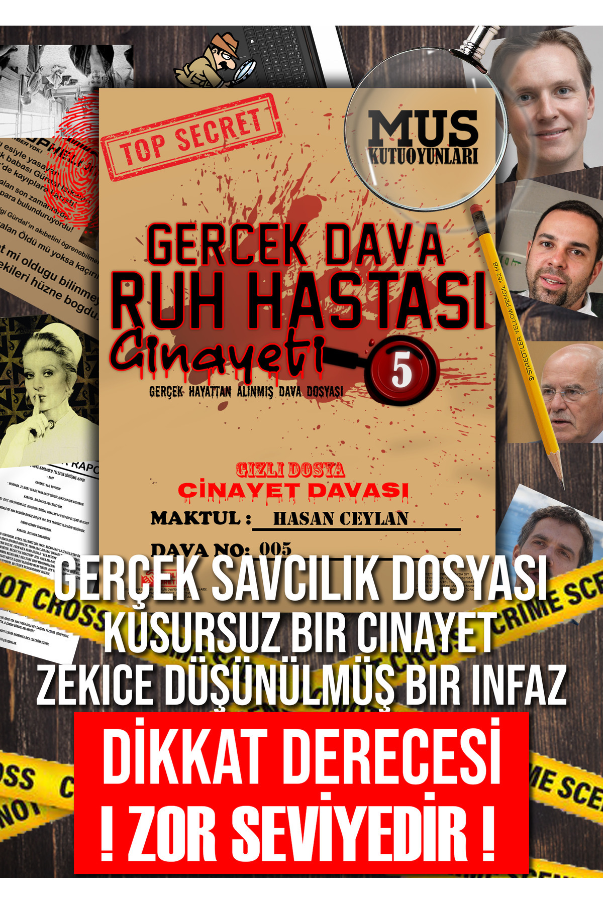 MUS Kutu Oyunları Milyonluk Dava Dosyası Dedektif Oyunu Cinayet Çözme Katil Kim Suçlu Bulma Kutu Oyunu