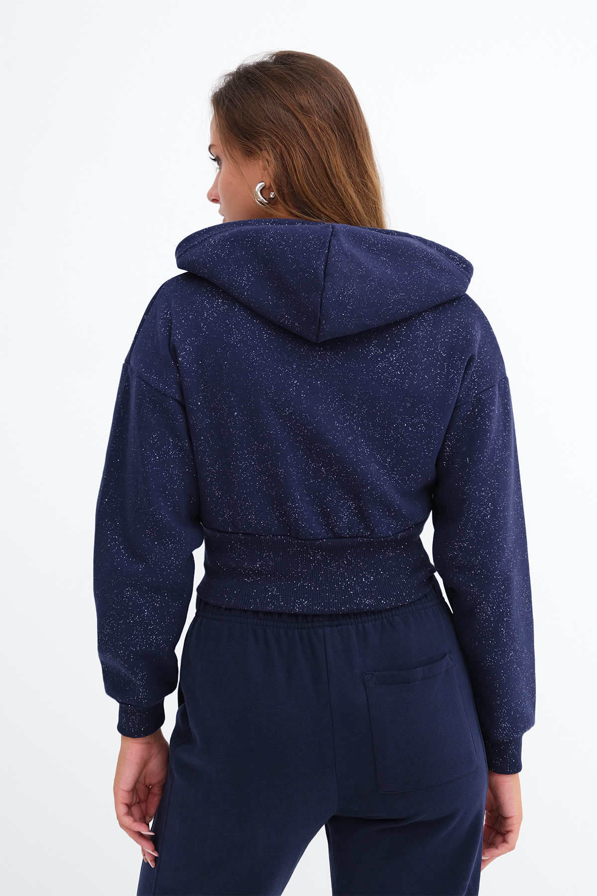 Addax Şardonlu Simli Sweatshirt H12741 görsel 6