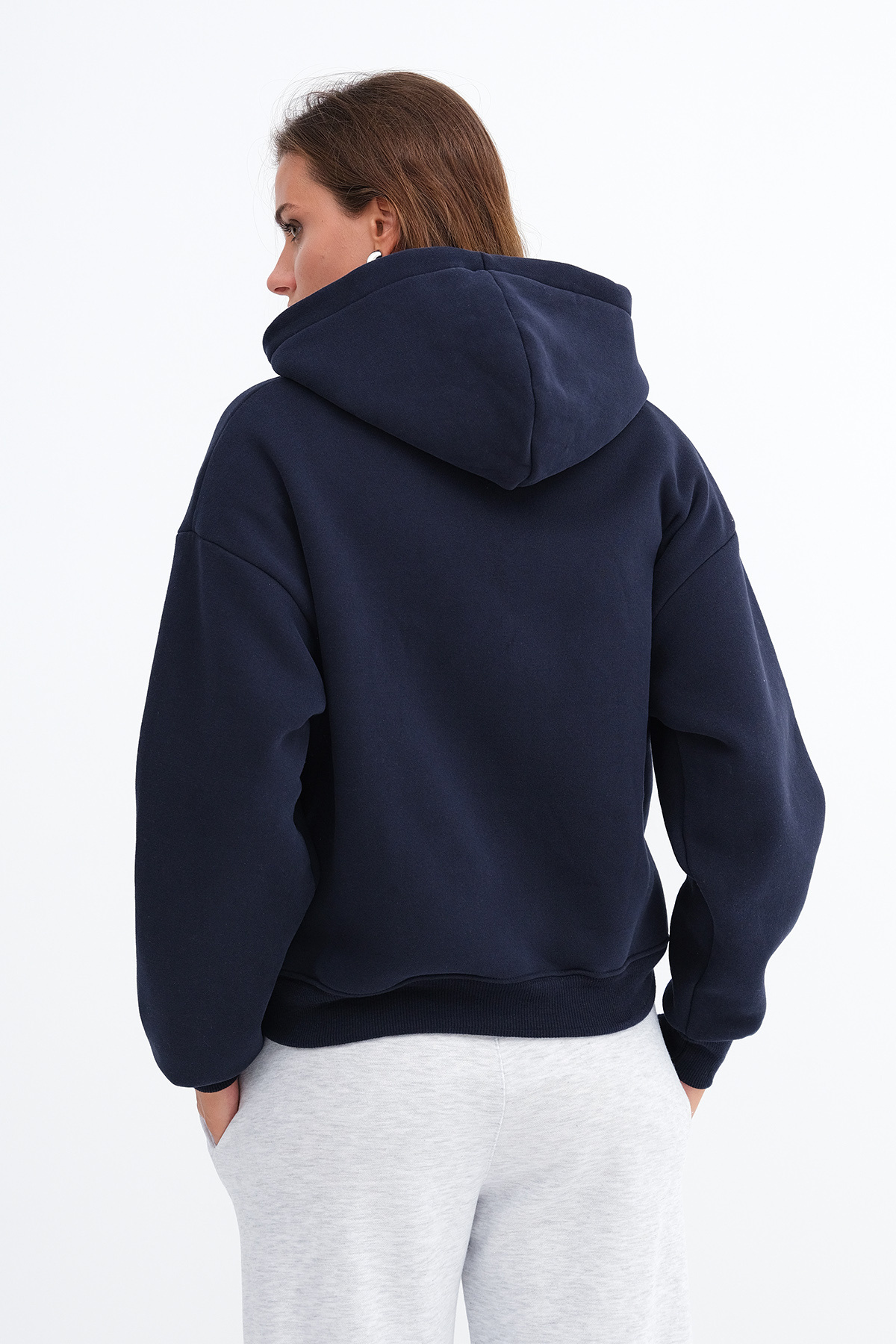 Addax Fermuarlı Şardonlu Sweatshirt H10744 görsel 6