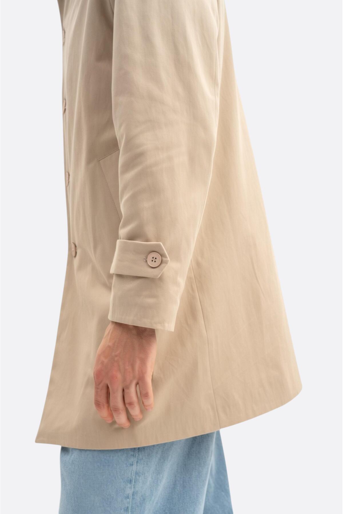 GIESTO basic™ KLASİK REGULAR FIT BEJ TRENÇKOT görsel 6