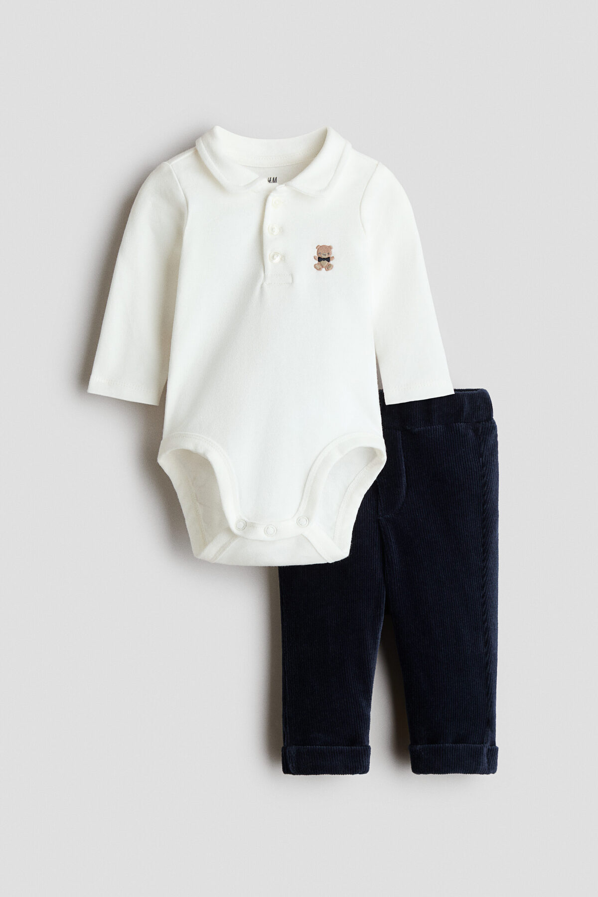 ست موتیف دوزی شده دو تکه اچ اند ام ست نوزادی H&M
