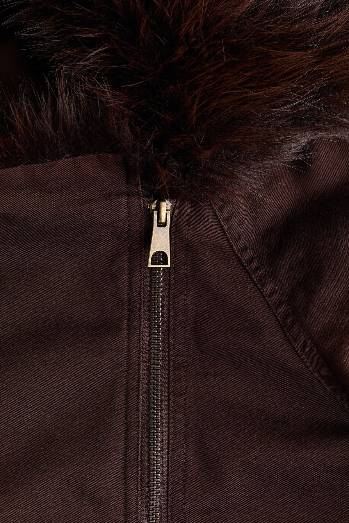 H&M Kabarık Tüylü Yakalı Gabardin Ceket görsel 7