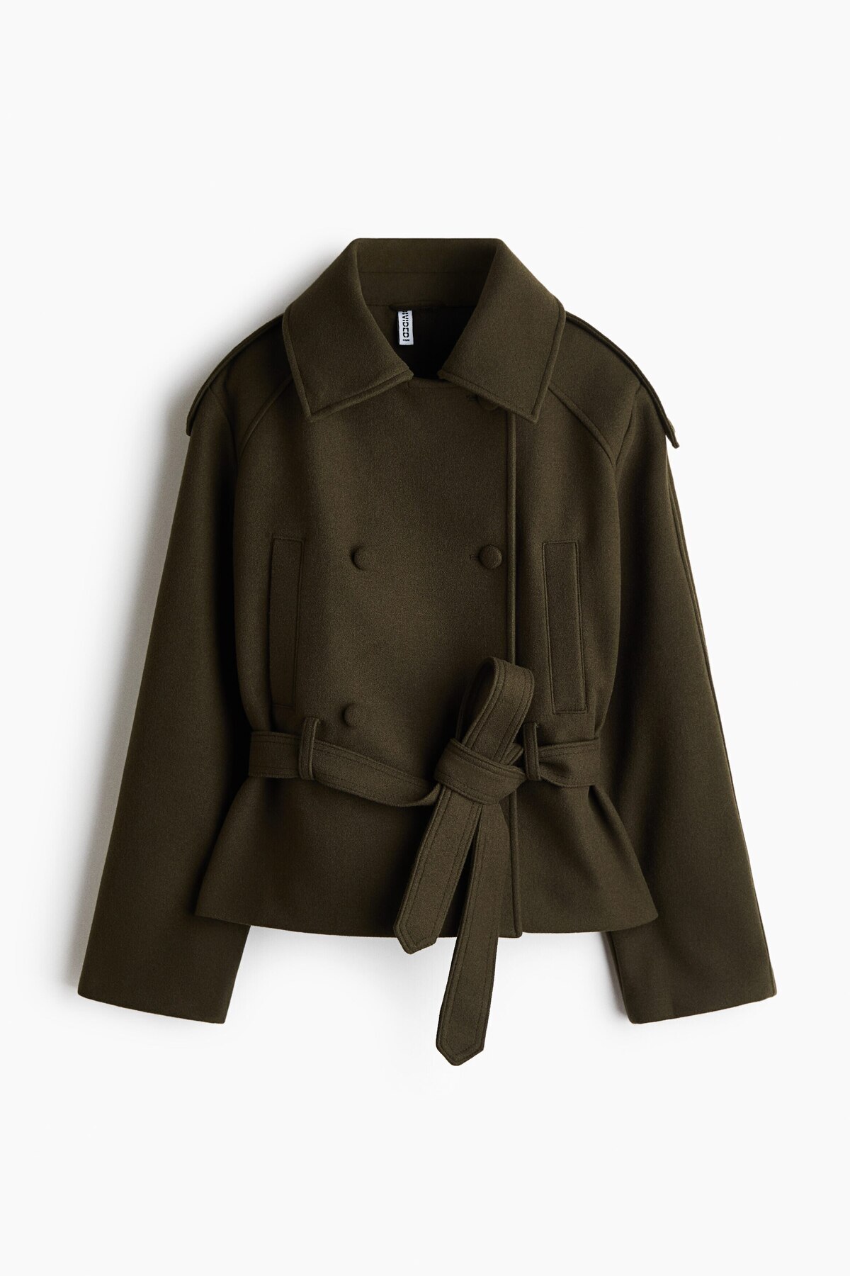 H&M Kısa Kruvaze Kaban görsel 4