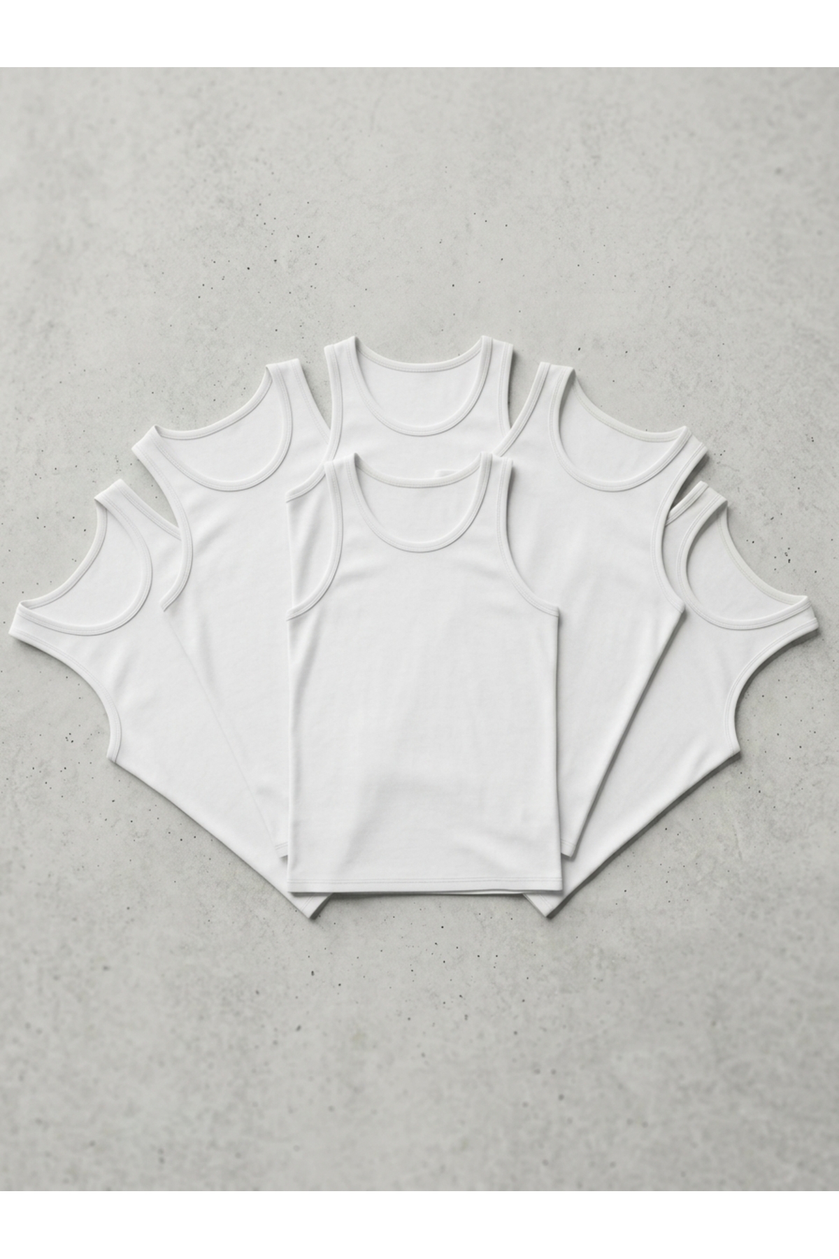 BARO UNDERWEAR Erkek 6'lı Pamuklu Atlet görsel 2