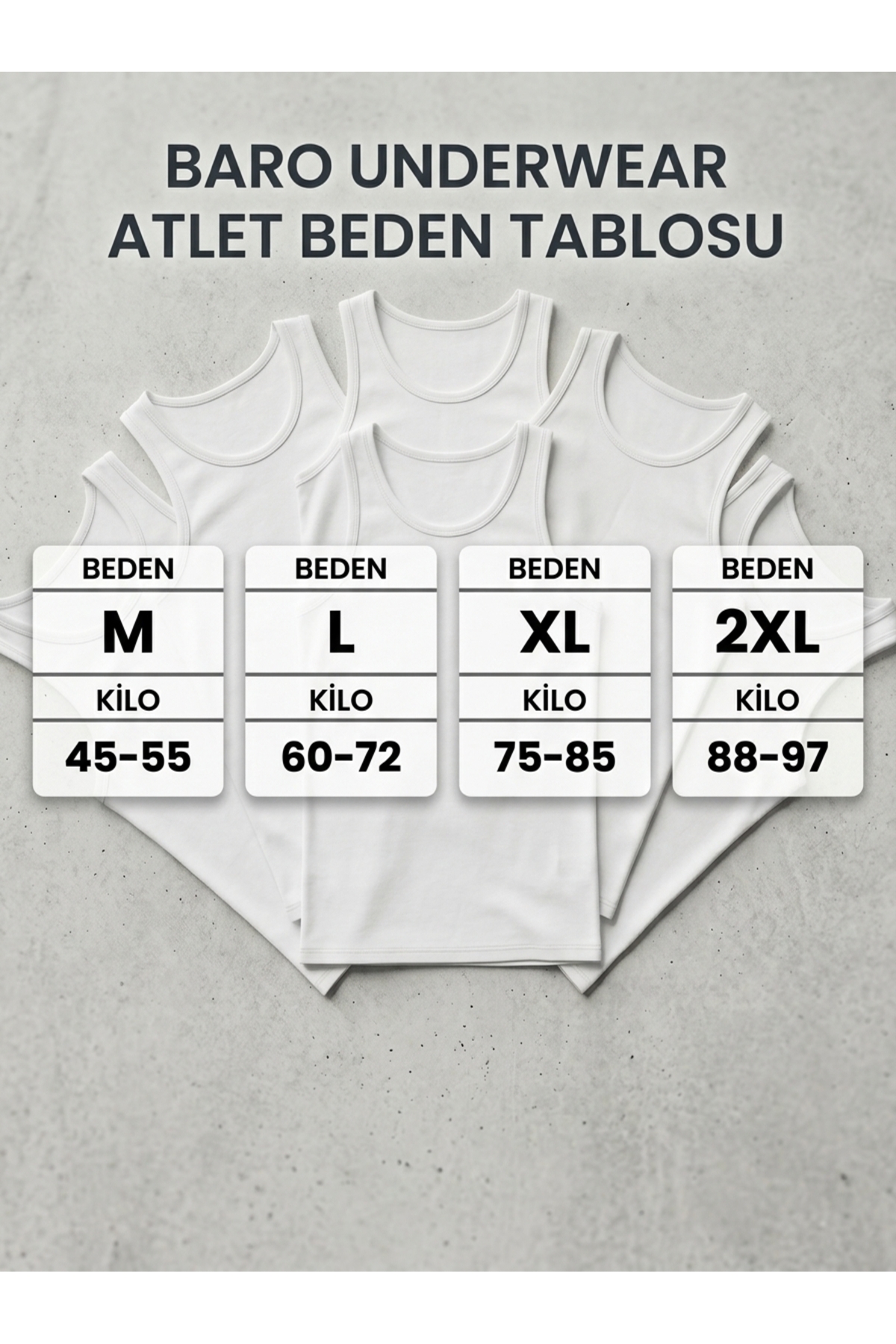 BARO UNDERWEAR Erkek 12'li Pamuklu Atlet Avantajlı Paket görsel 2