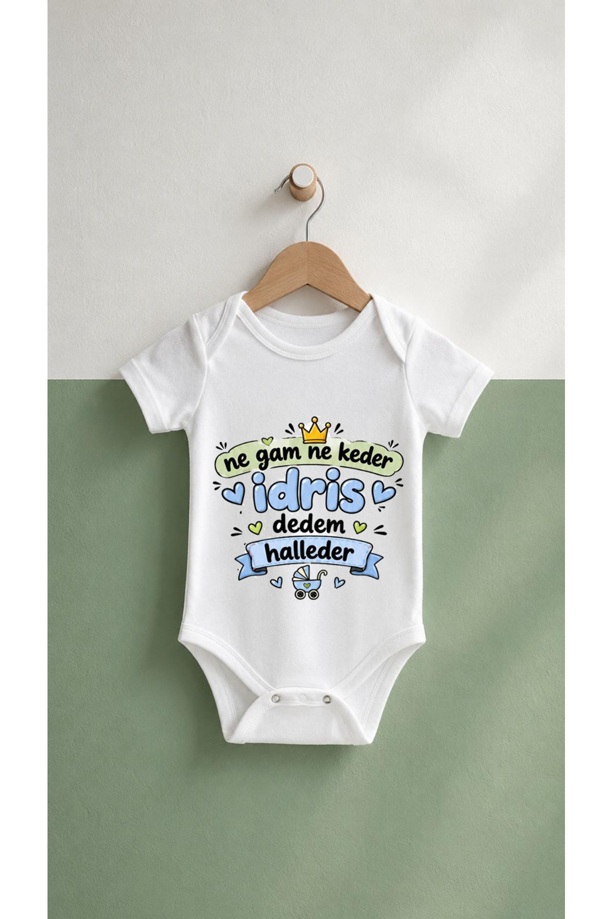 【for HoneyBABY様 】オーダー品 babyqold Ne Gam Ne Keder İdris Dedem Halleder Yazılı Erkek Bebek