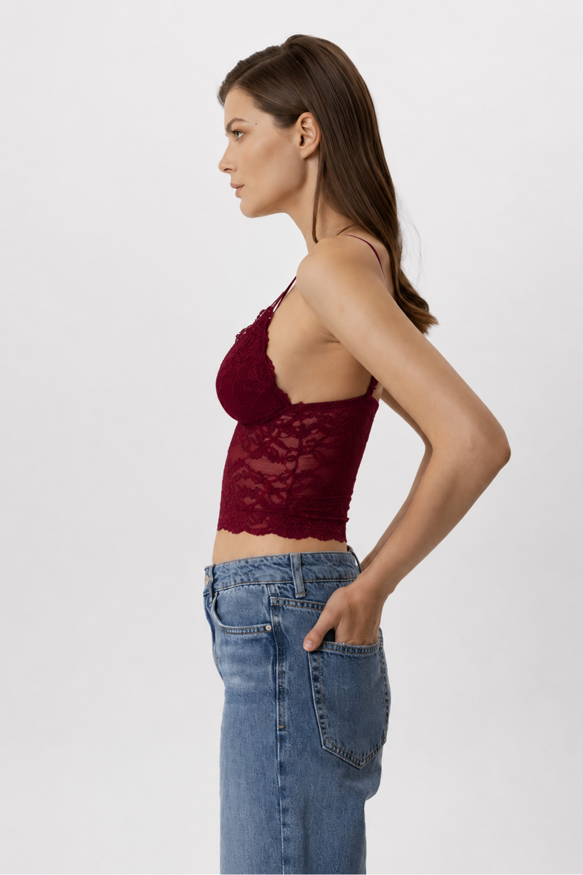 Pierre Cardin 6518 İnce Ayarlanabilir Askılı Üçgen Kap Dantelli Bralet Büstiyer görsel 2