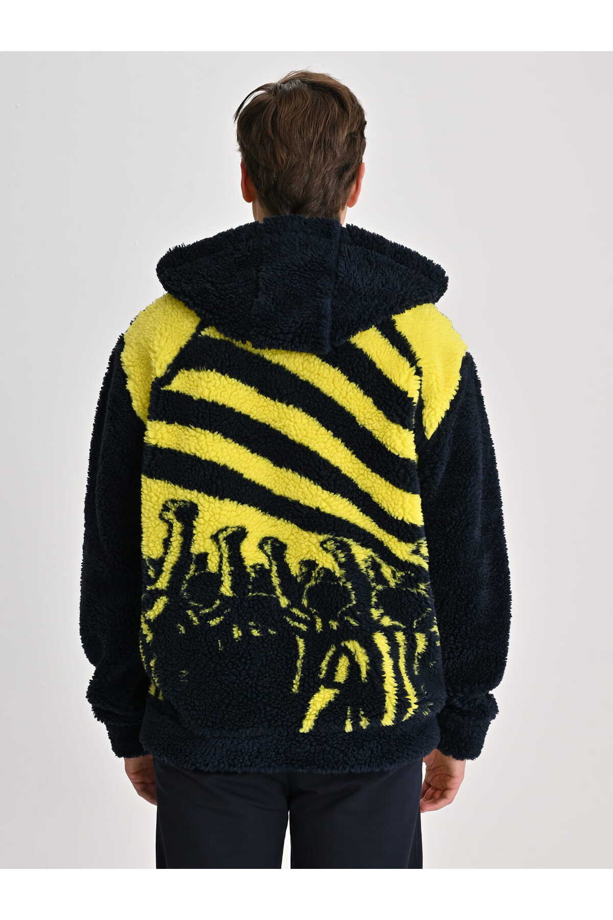Fenerbahçe Lacivert Tribün Bayrak Detaylı Erkek Peluş Sweatshirt görsel 6
