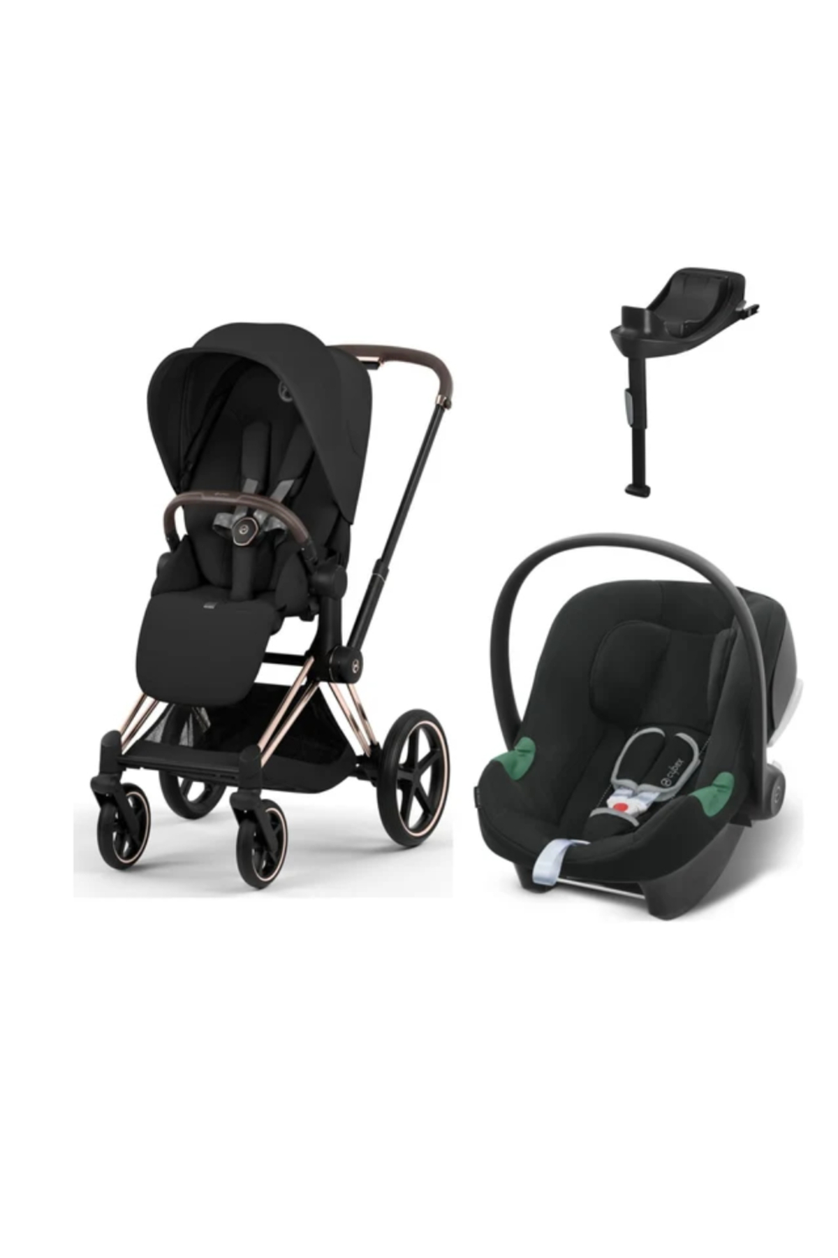 Cybex Priam Travel Sistem | Rosegold Sephia Black & Aton Bazalı Volcano Black