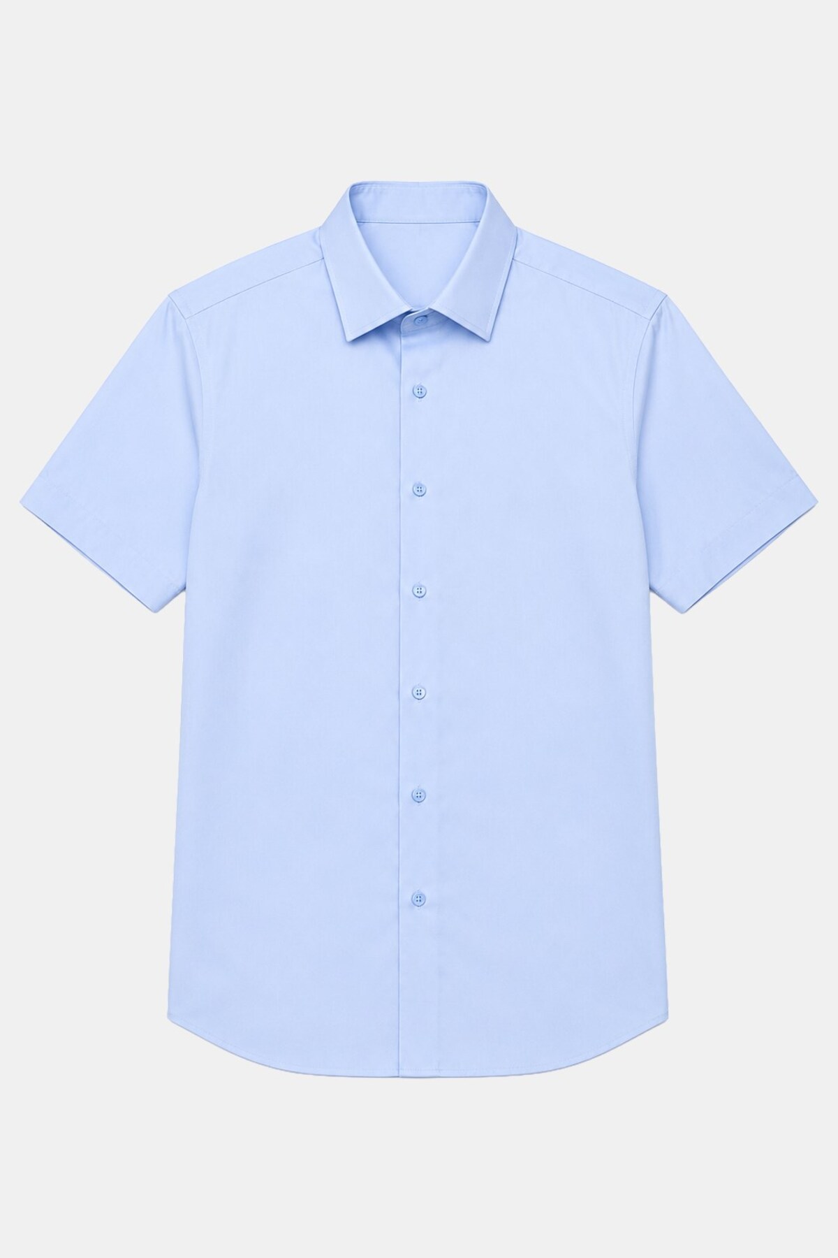 Mavi Pamuklu Regular Fit Kısa Kollu Klasık Yaka Gömlek — آبی SS2100192-R004 — تصویر 3 از 7