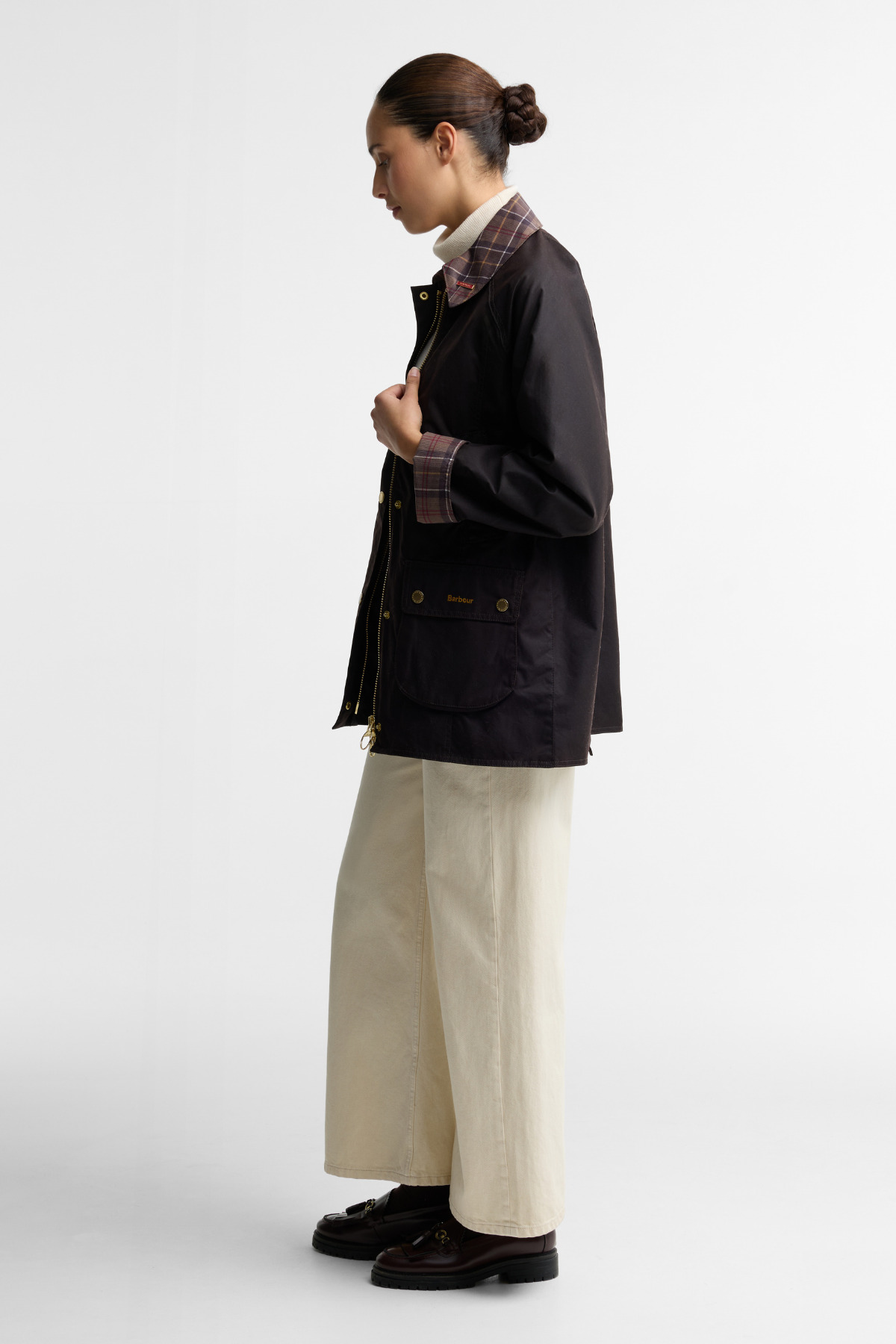 Barbour Icons Tartan Modern Beadnell Yağlı Ceket RU91 Rustic Muted görsel 3
