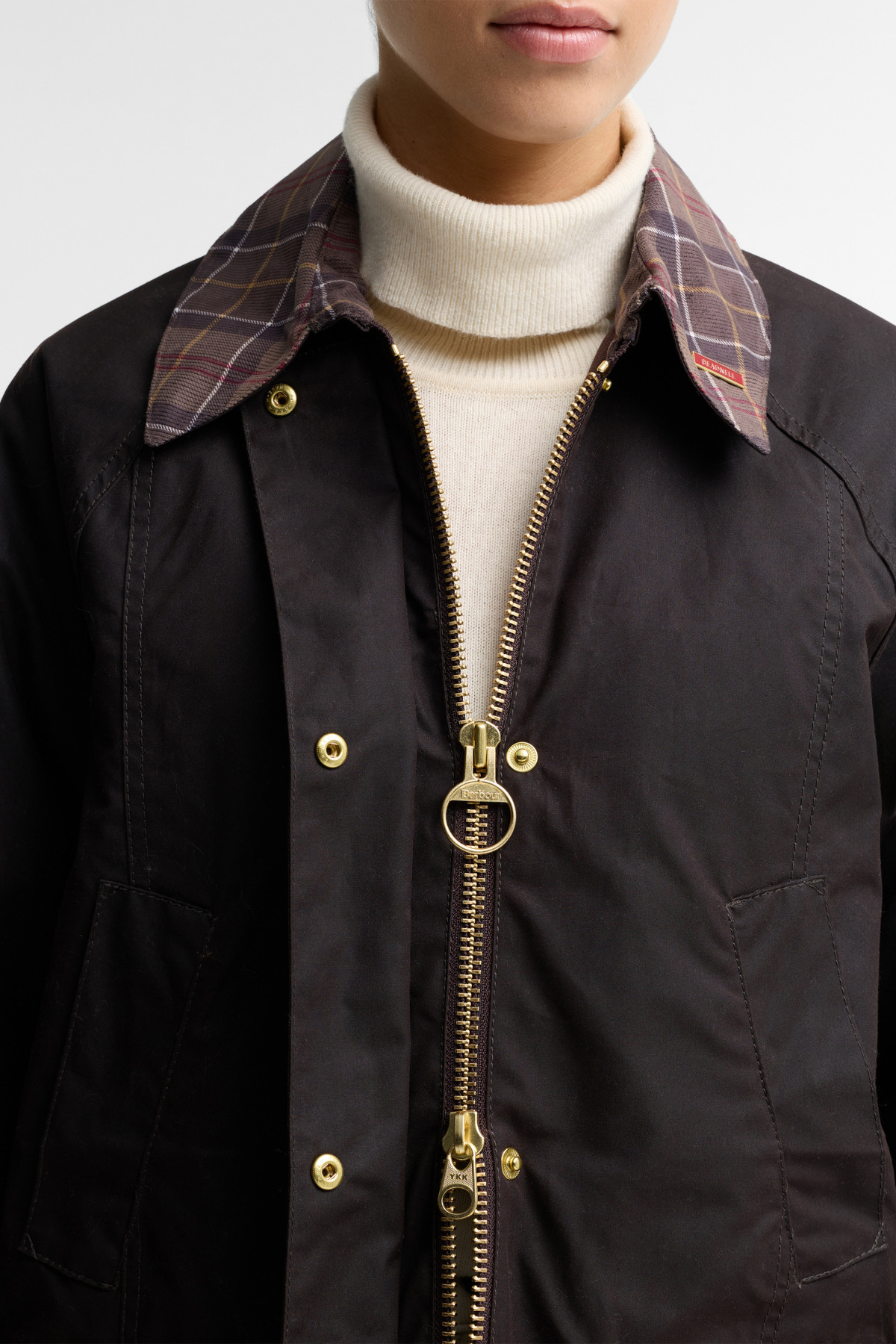 Barbour Icons Tartan Modern Beadnell Yağlı Ceket RU91 Rustic Muted görsel 7