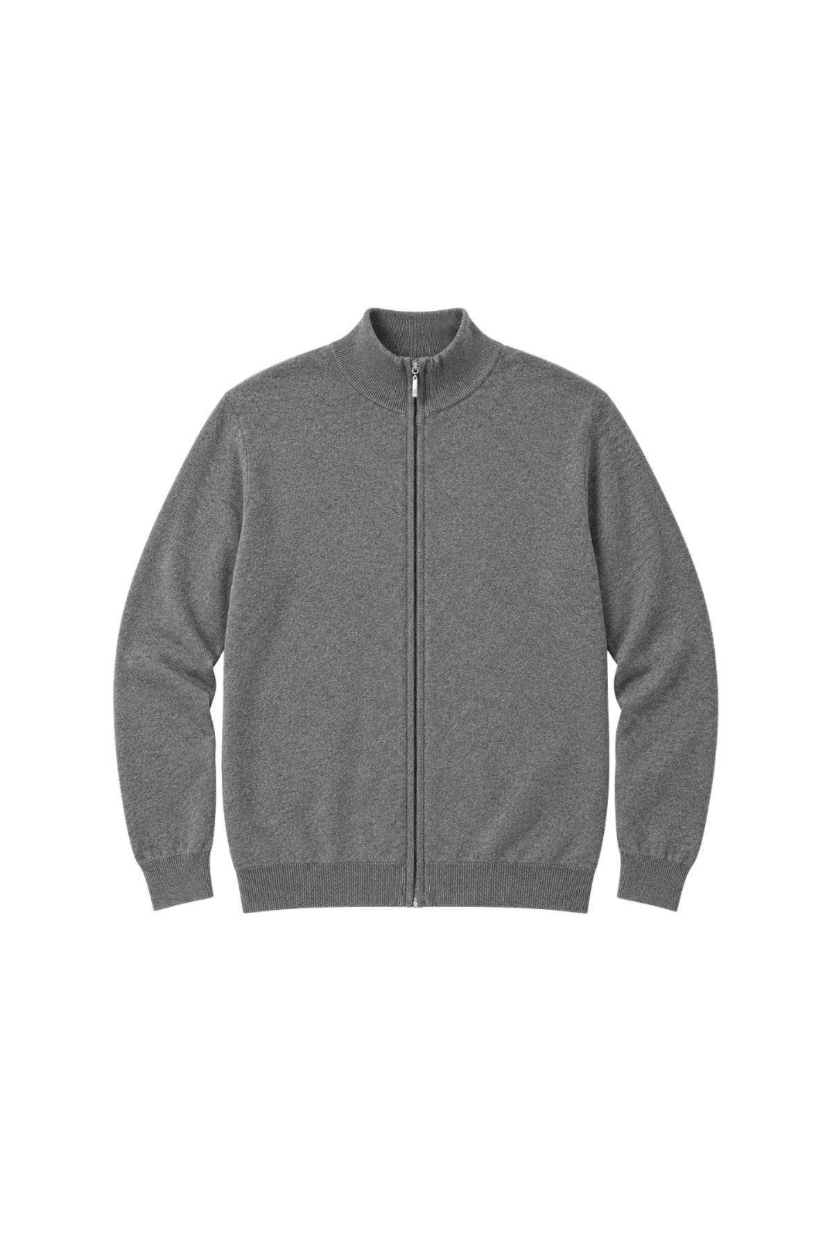 BattalModa Erkek Büyük Beden Füme Fermuarlı Dik Yaka Pamuklu Hırka 3XL-4XL-5XL-6XL görsel 4